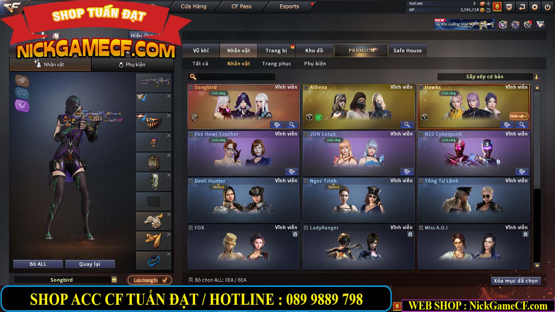 MÃ CF14705 - GIÁ : 8888K - CHIẾN ZOM XỊN - C4 XINH - 34 VIP - VIP6 WEB