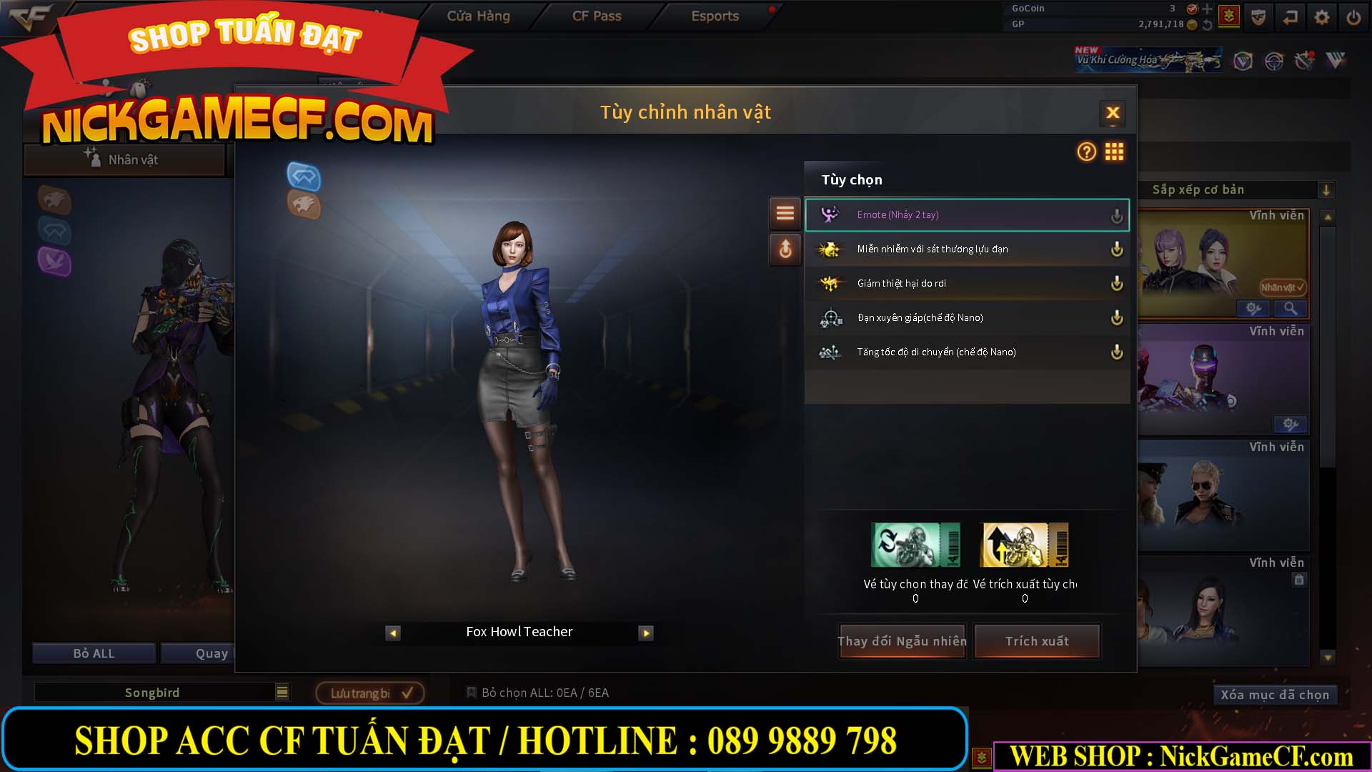 MÃ CF14705 - GIÁ : 8888K - CHIẾN ZOM XỊN - C4 XINH - 34 VIP - VIP6 WEB