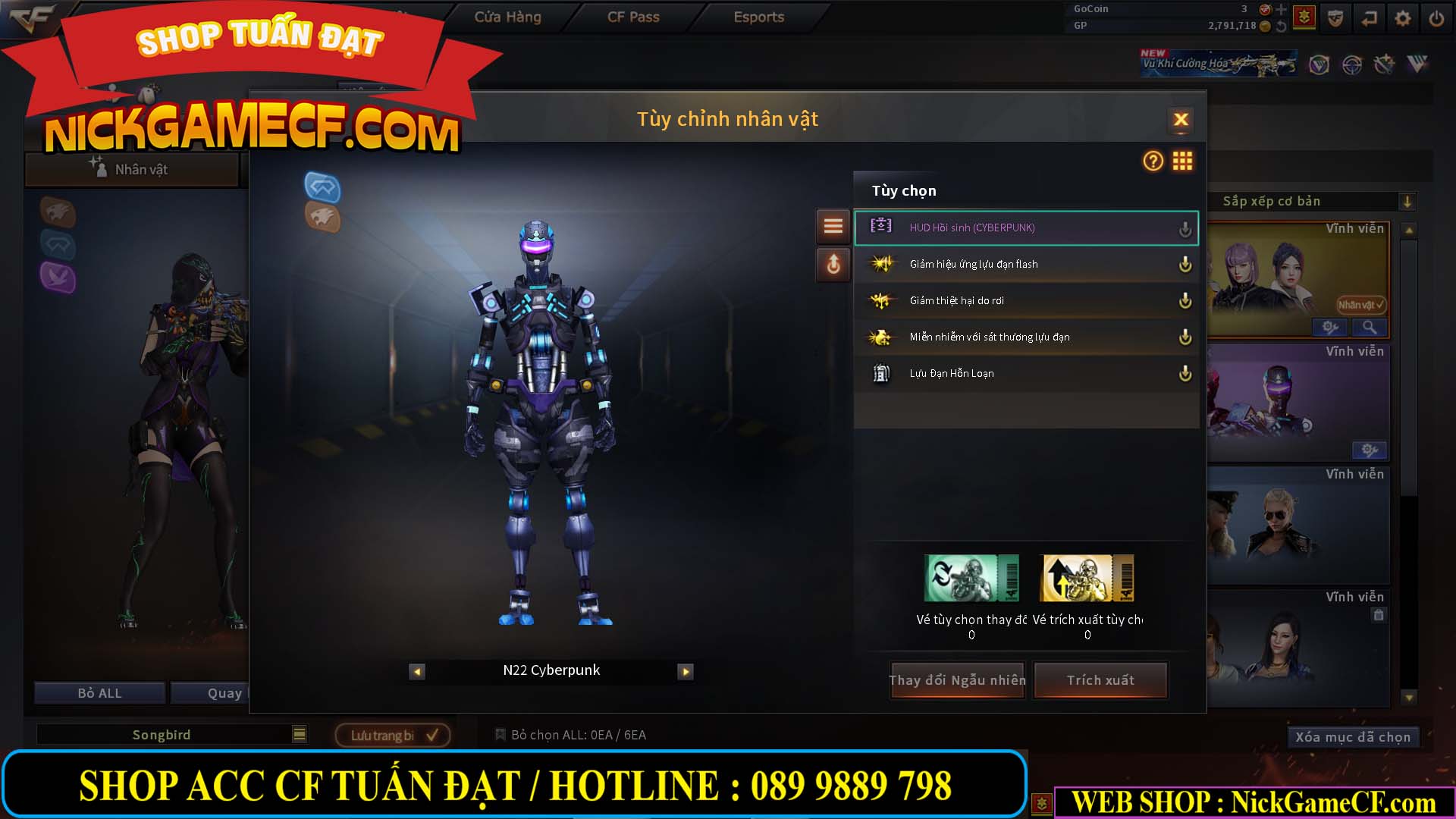 MÃ CF14705 - GIÁ : 8888K - CHIẾN ZOM XỊN - C4 XINH - 34 VIP - VIP6 WEB