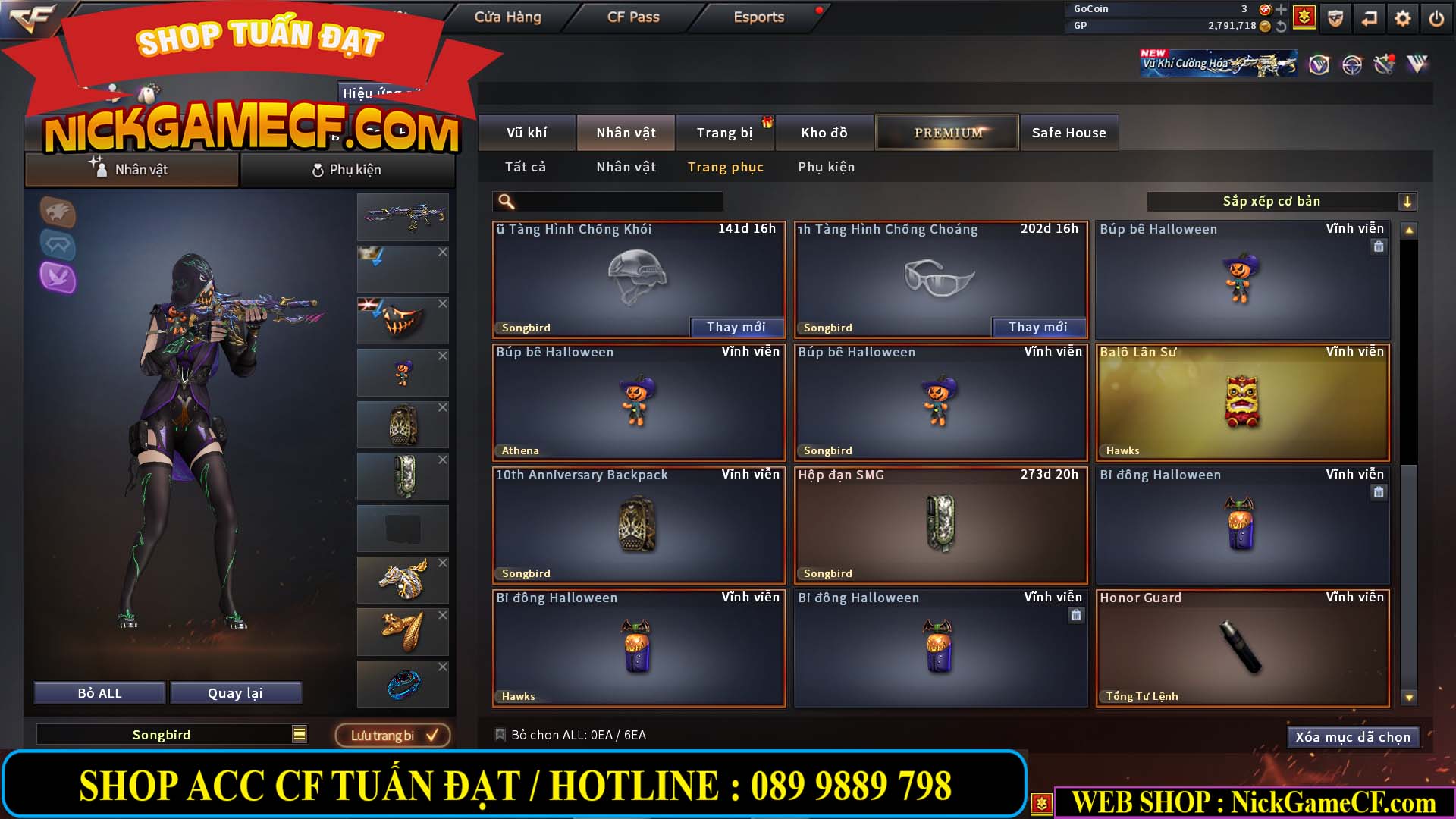 MÃ CF14705 - GIÁ : 8888K - CHIẾN ZOM XỊN - C4 XINH - 34 VIP - VIP6 WEB