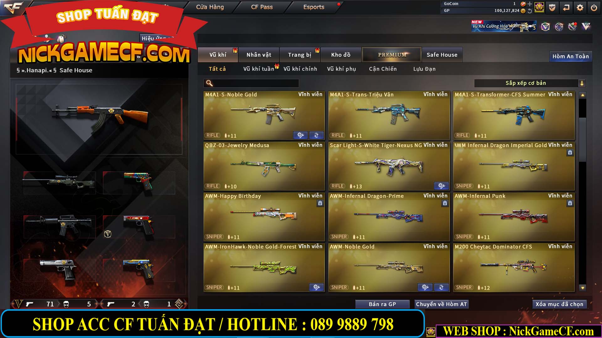 MÃ CF14707 - GIÁ : 8M5 - CHIẾN C4 ĐẸP - ZOM NHẸ - 79 VIP - VIP6