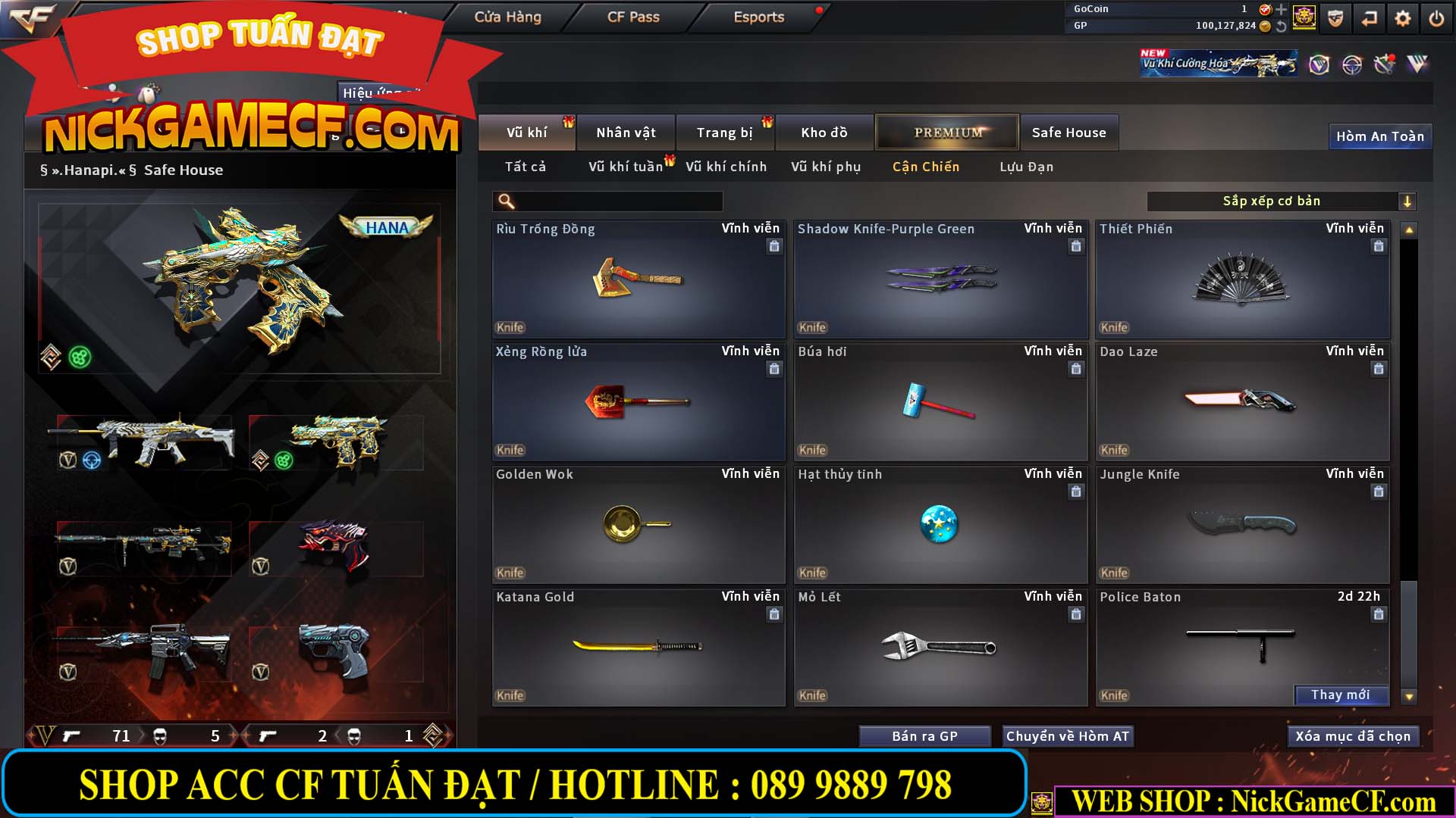 MÃ CF14707 - GIÁ : 8M5 - CHIẾN C4 ĐẸP - ZOM NHẸ - 79 VIP - VIP6