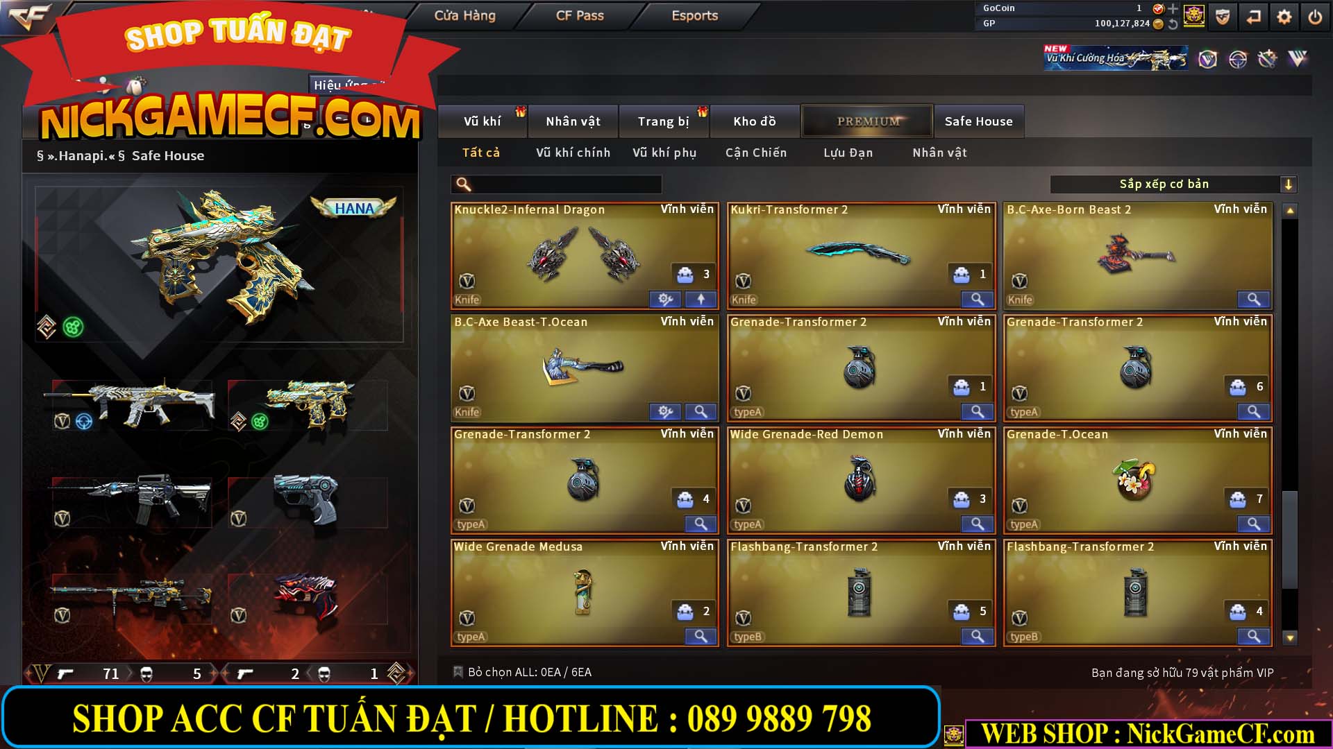 MÃ CF14707 - GIÁ : 8M5 - CHIẾN C4 ĐẸP - ZOM NHẸ - 79 VIP - VIP6