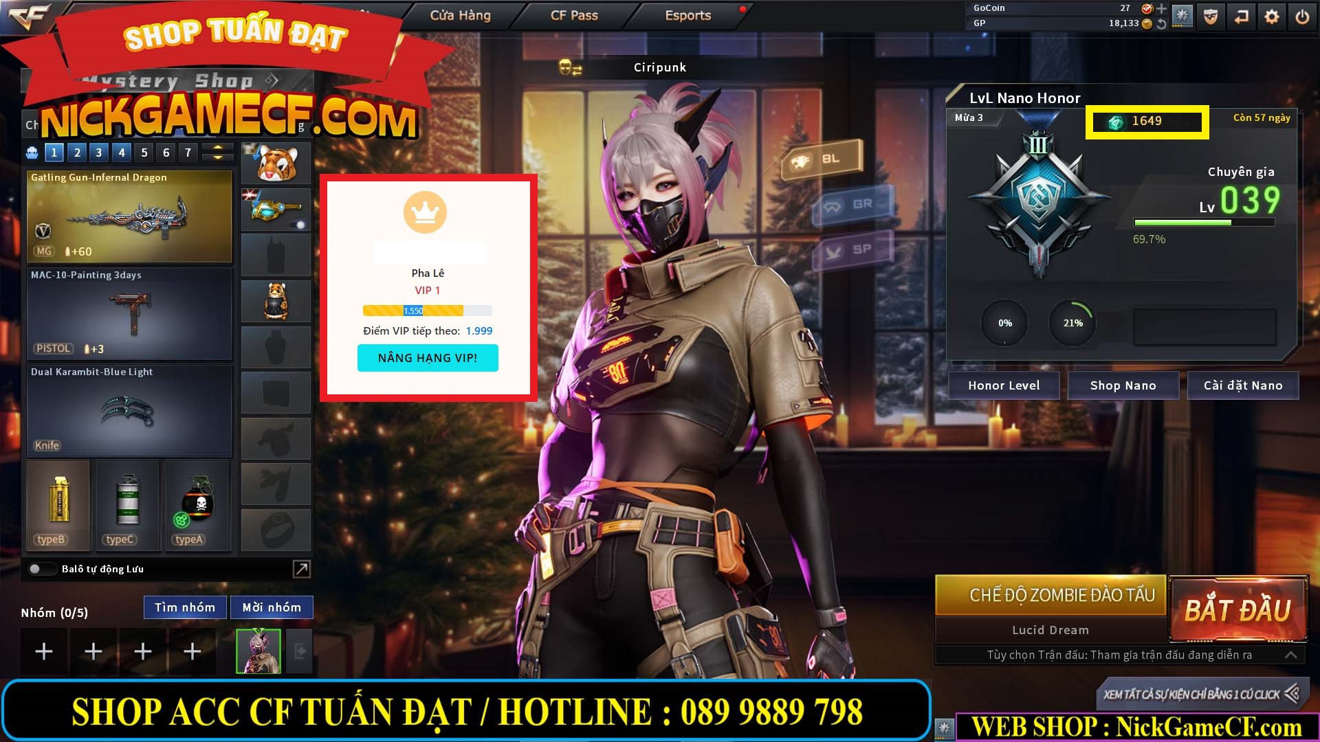 MÃ CF14715 - GIÁ : 950K - CHIẾN ZOM SIÊU XINH - VIP1 WEB