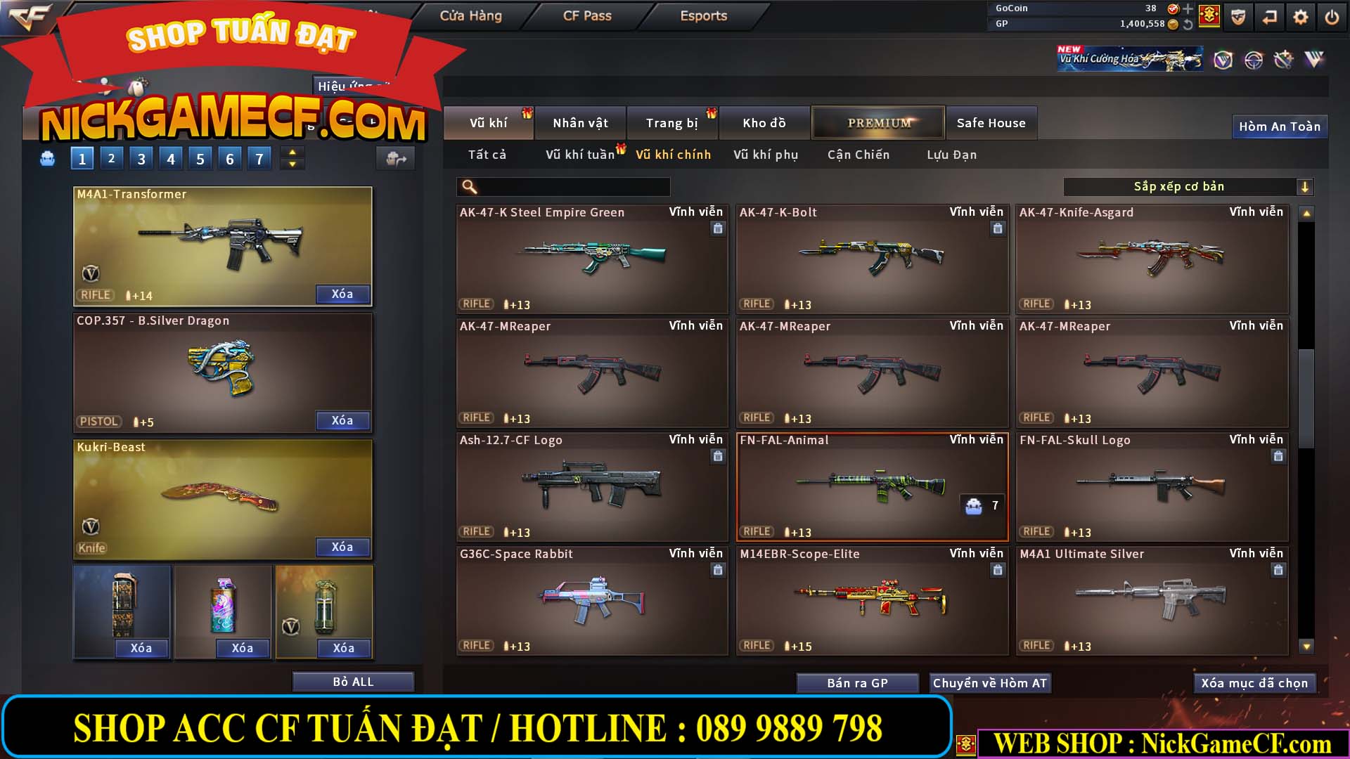 MÃ CF14864 - GIÁ : 2790K - CHIẾN C4 ĐẸP - 18 VIP - VIP5