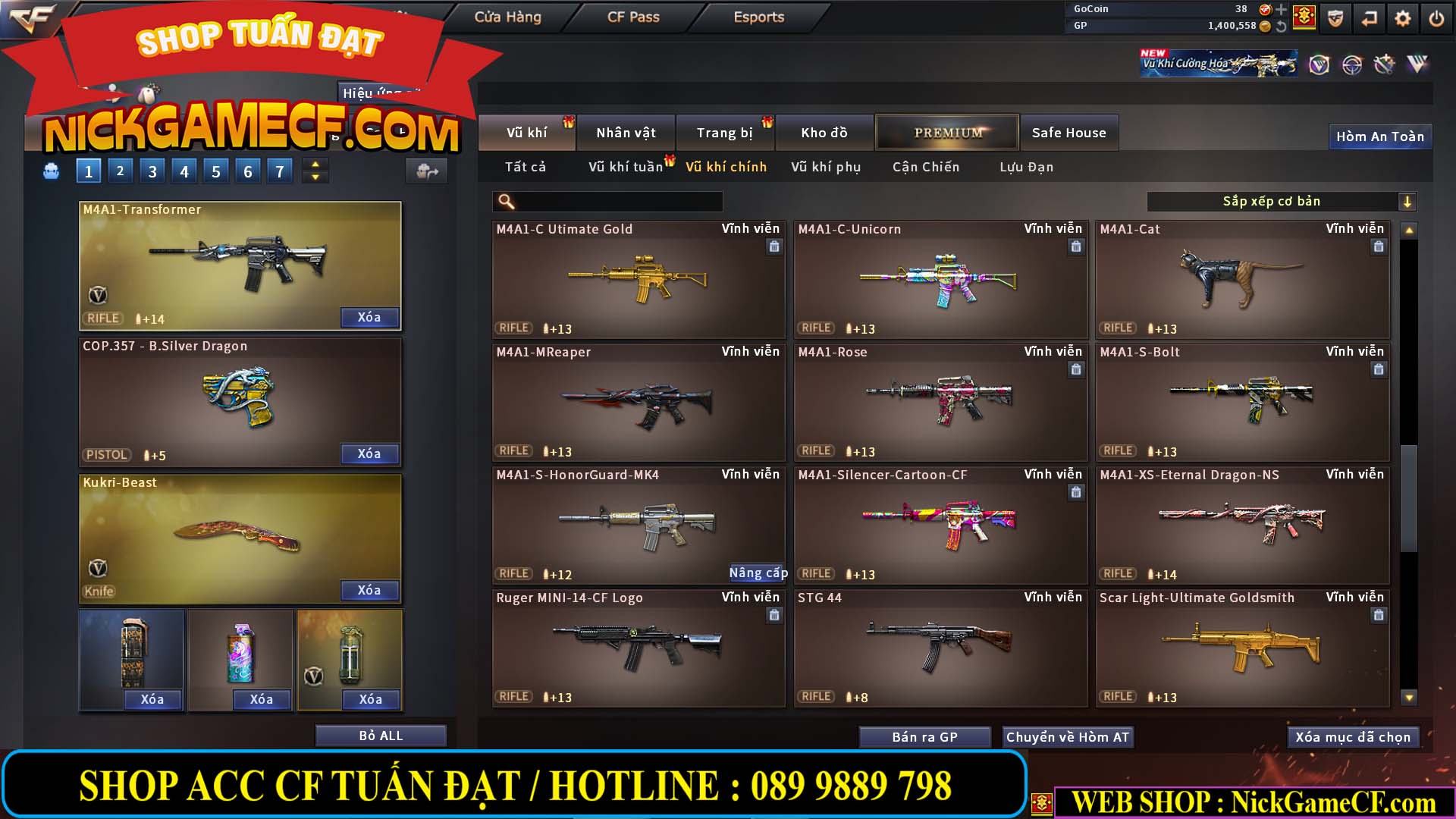 MÃ CF14864 - GIÁ : 2790K - CHIẾN C4 ĐẸP - 18 VIP - VIP5