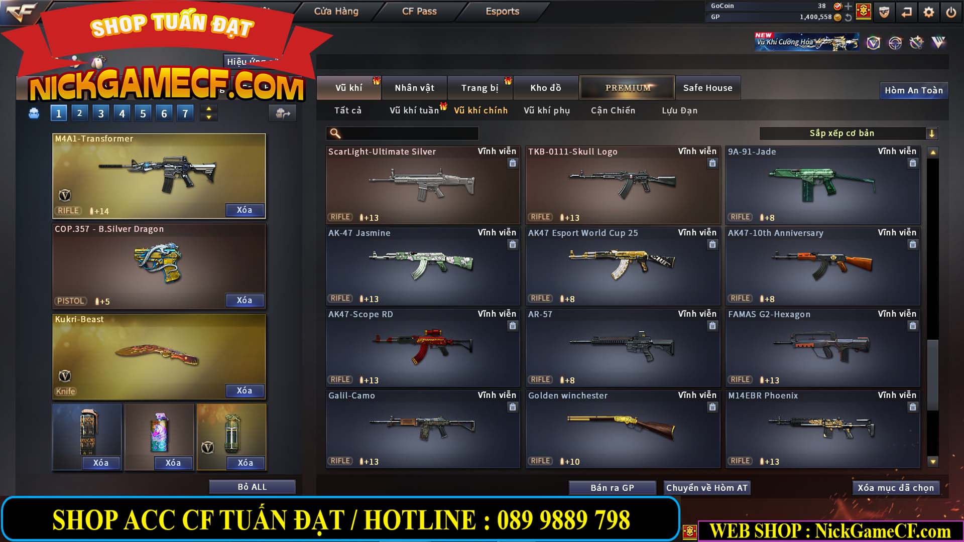 MÃ CF14864 - GIÁ : 2790K - CHIẾN C4 ĐẸP - 18 VIP - VIP5