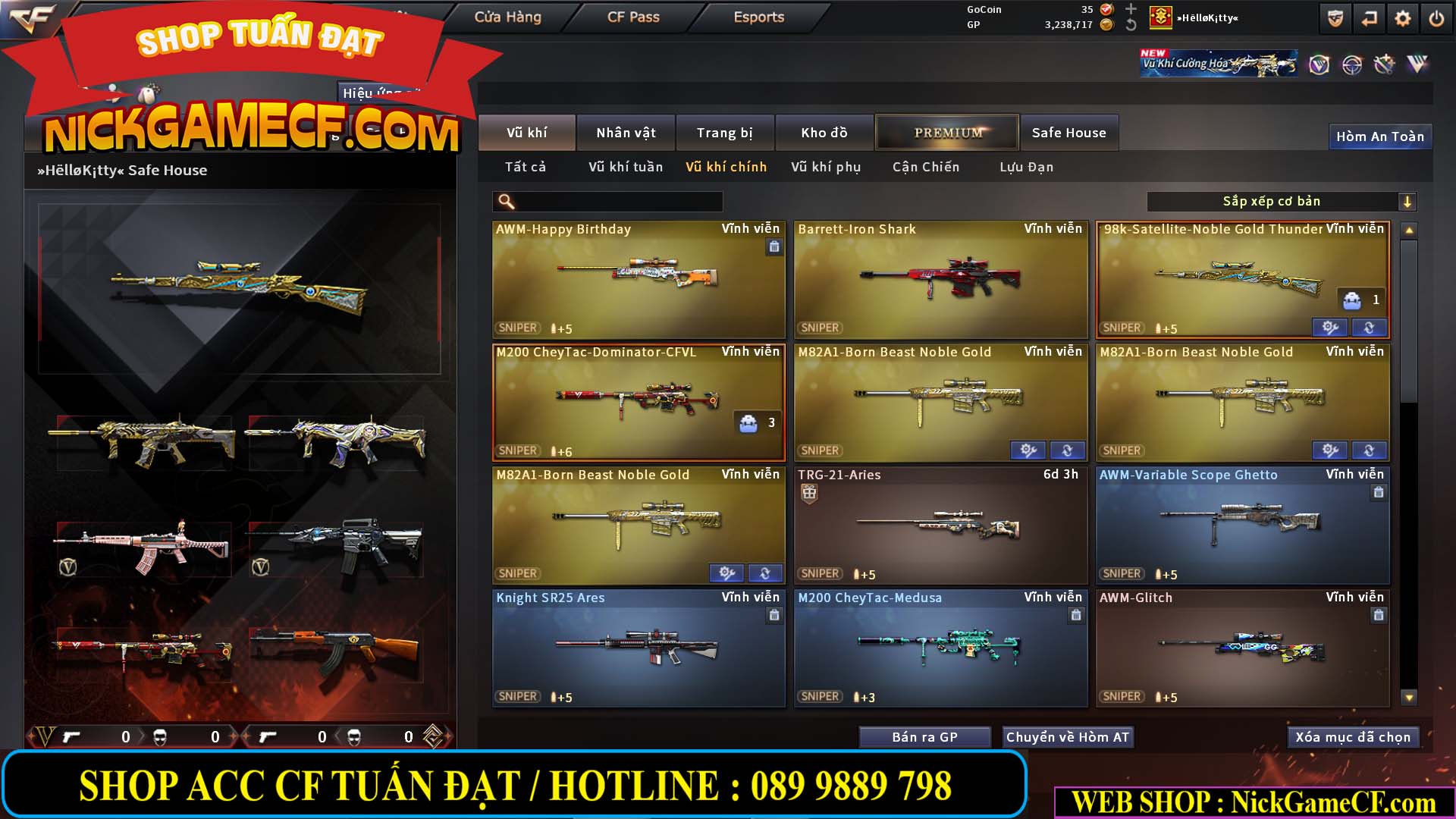 MÃ CF14864 - GIÁ : 2790K - CHIẾN C4 ĐẸP - 18 VIP - VIP5