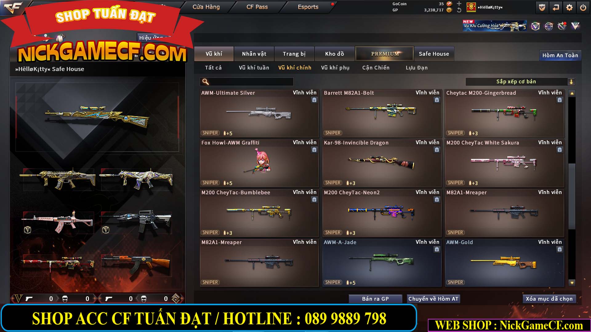 MÃ CF14864 - GIÁ : 2790K - CHIẾN C4 ĐẸP - 18 VIP - VIP5