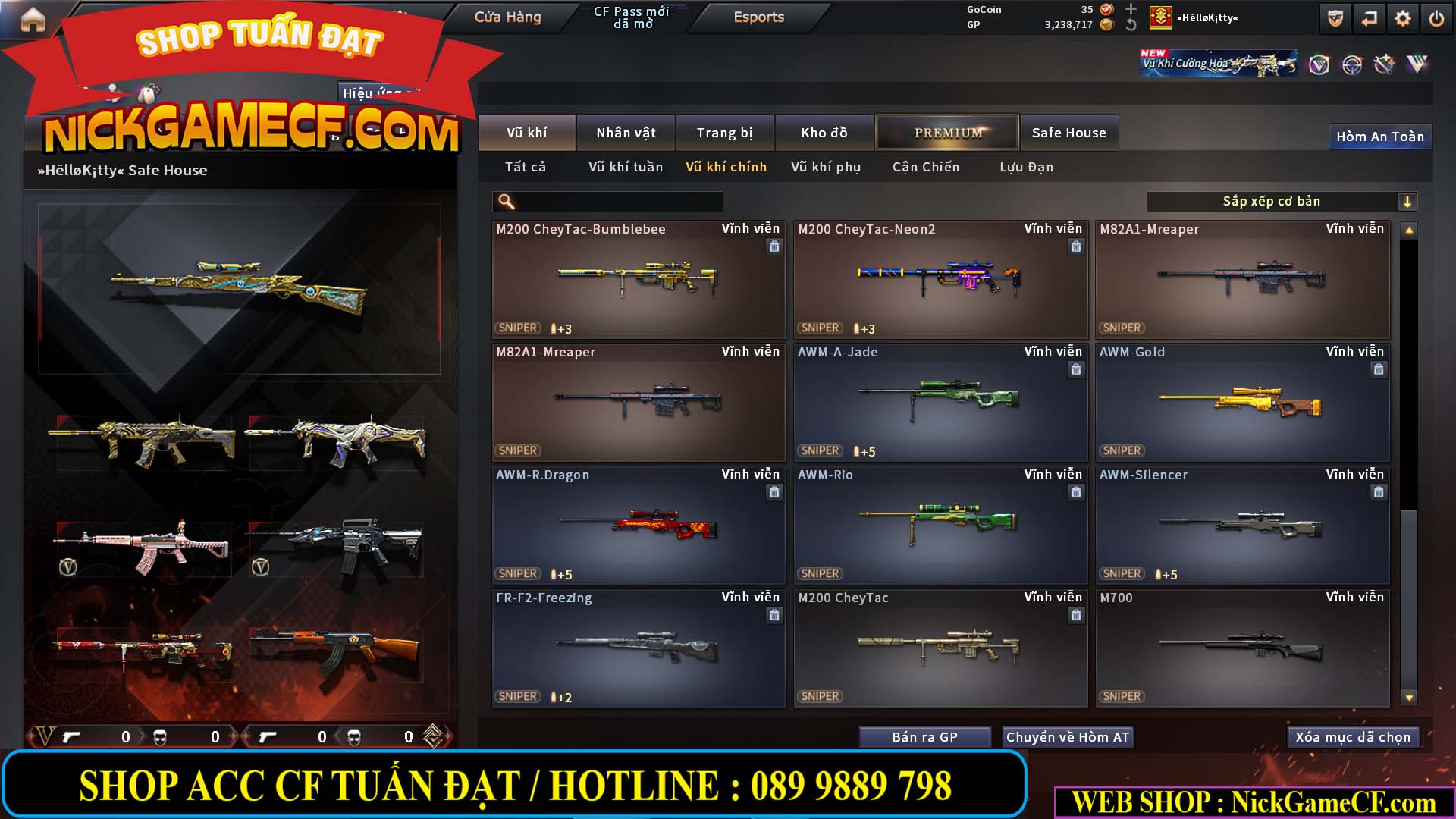 MÃ CF14864 - GIÁ : 2790K - CHIẾN C4 ĐẸP - 18 VIP - VIP5