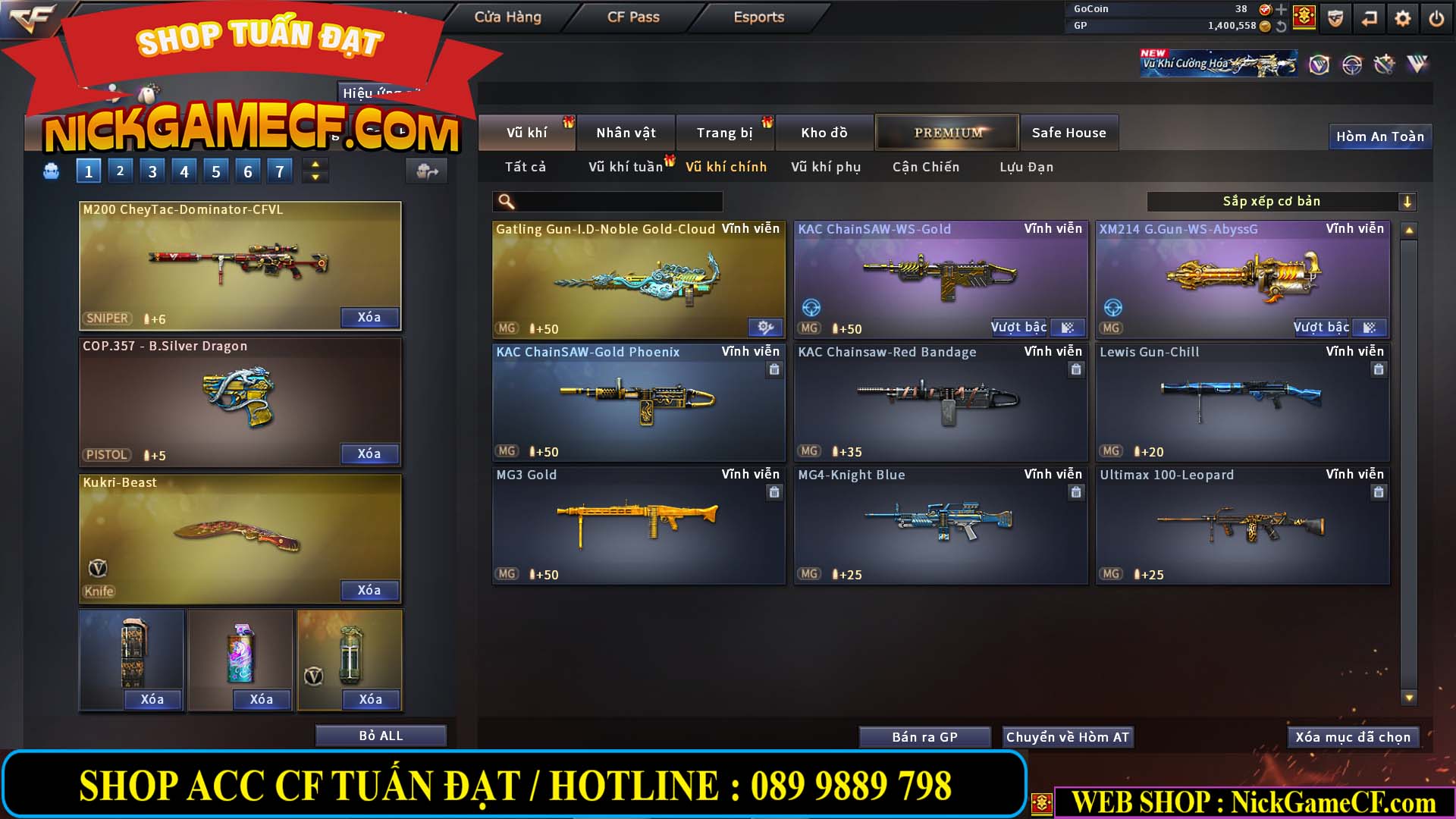 MÃ CF14864 - GIÁ : 2790K - CHIẾN C4 ĐẸP - 18 VIP - VIP5