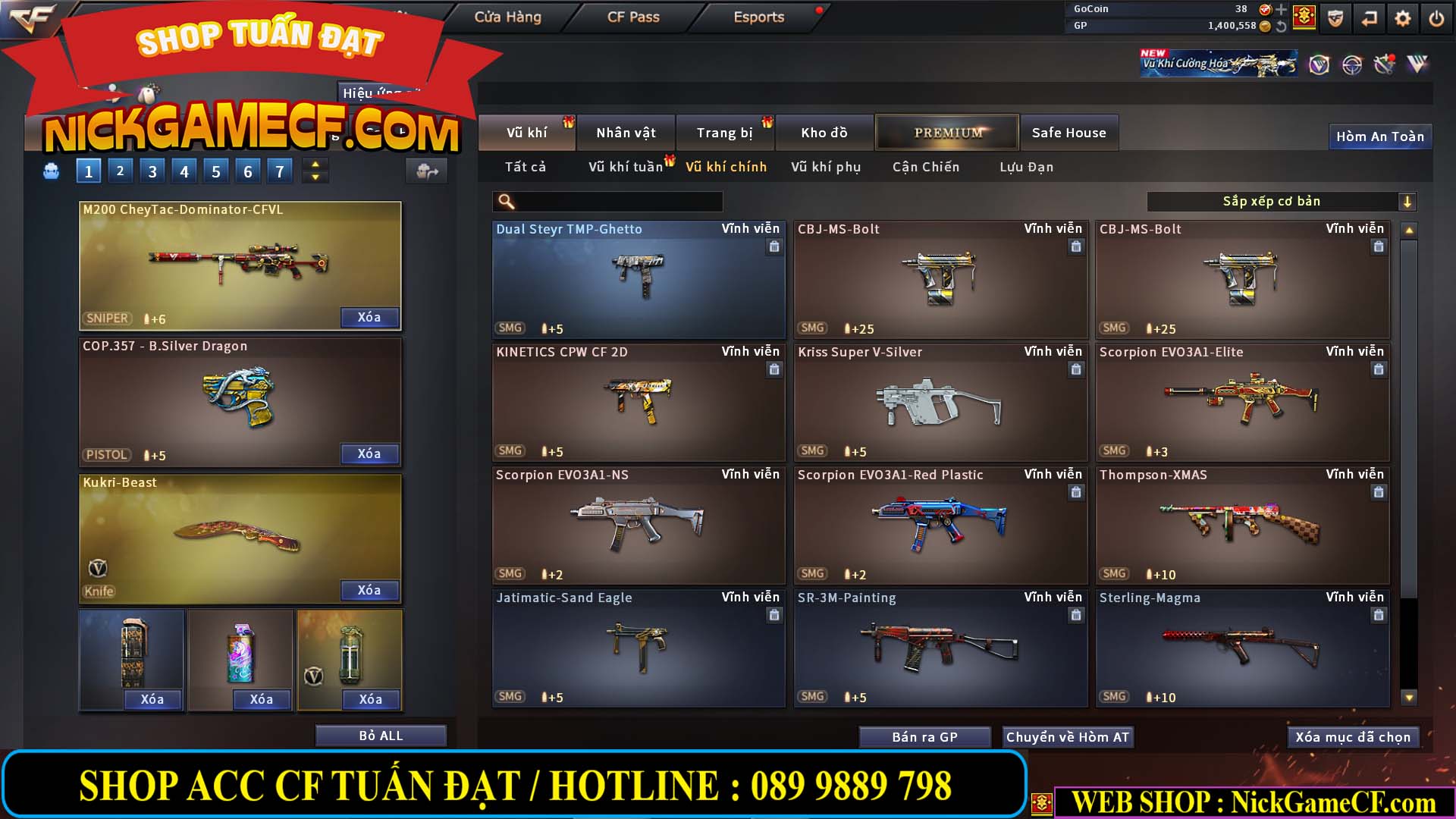 MÃ CF14864 - GIÁ : 2790K - CHIẾN C4 ĐẸP - 18 VIP - VIP5