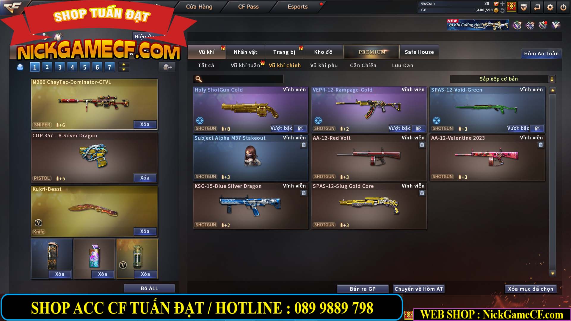 MÃ CF14864 - GIÁ : 2790K - CHIẾN C4 ĐẸP - 18 VIP - VIP5