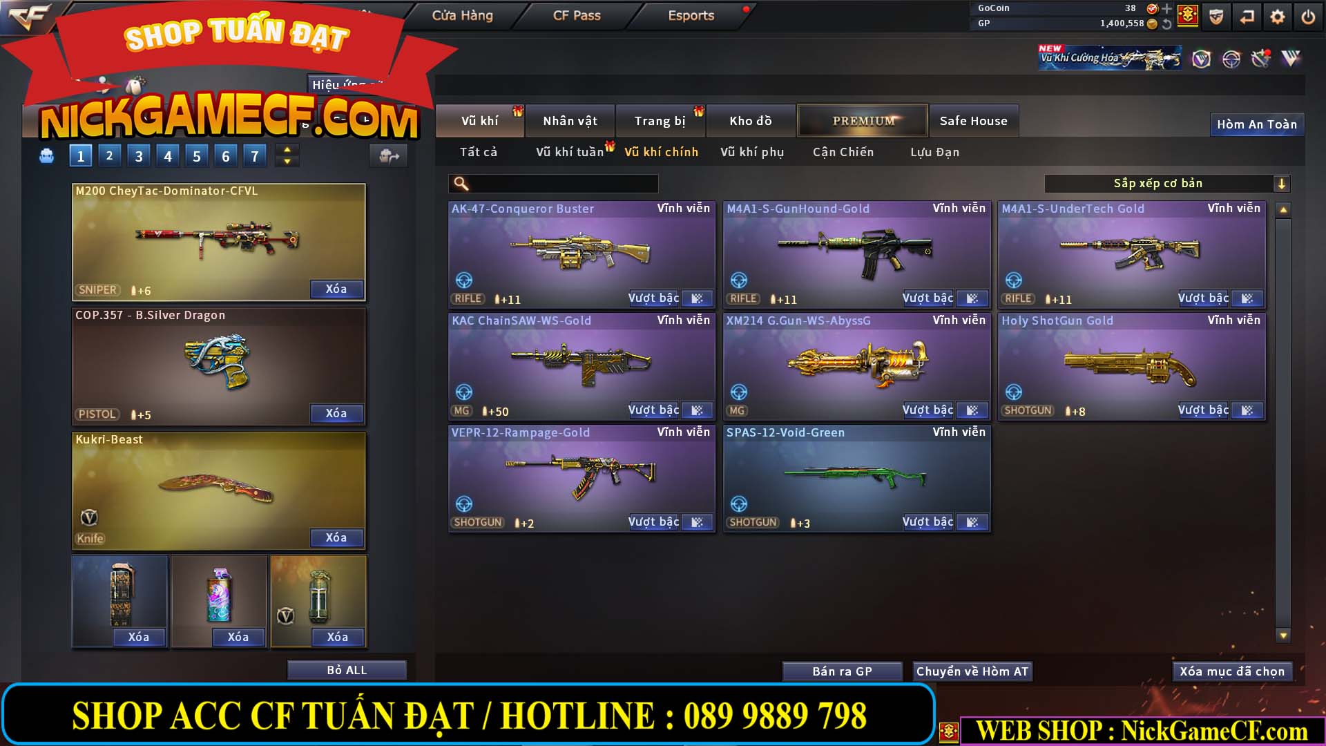 MÃ CF14864 - GIÁ : 2790K - CHIẾN C4 ĐẸP - 18 VIP - VIP5