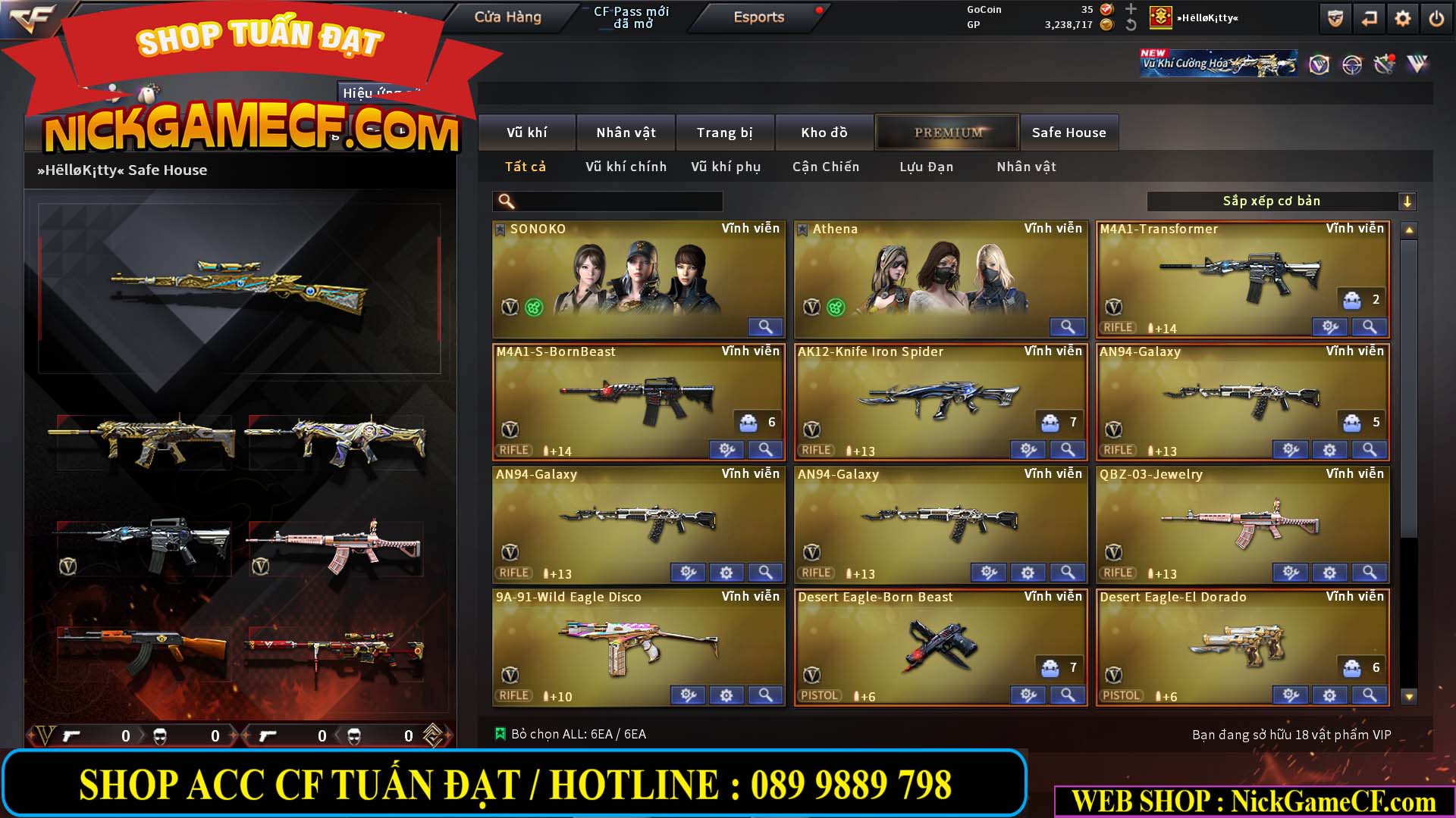 MÃ CF14864 - GIÁ : 2790K - CHIẾN C4 ĐẸP - 18 VIP - VIP5