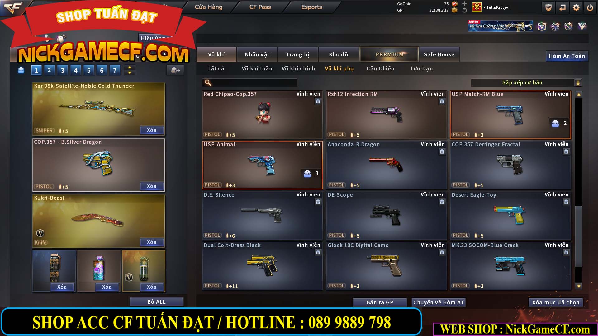 MÃ CF14864 - GIÁ : 2790K - CHIẾN C4 ĐẸP - 18 VIP - VIP5