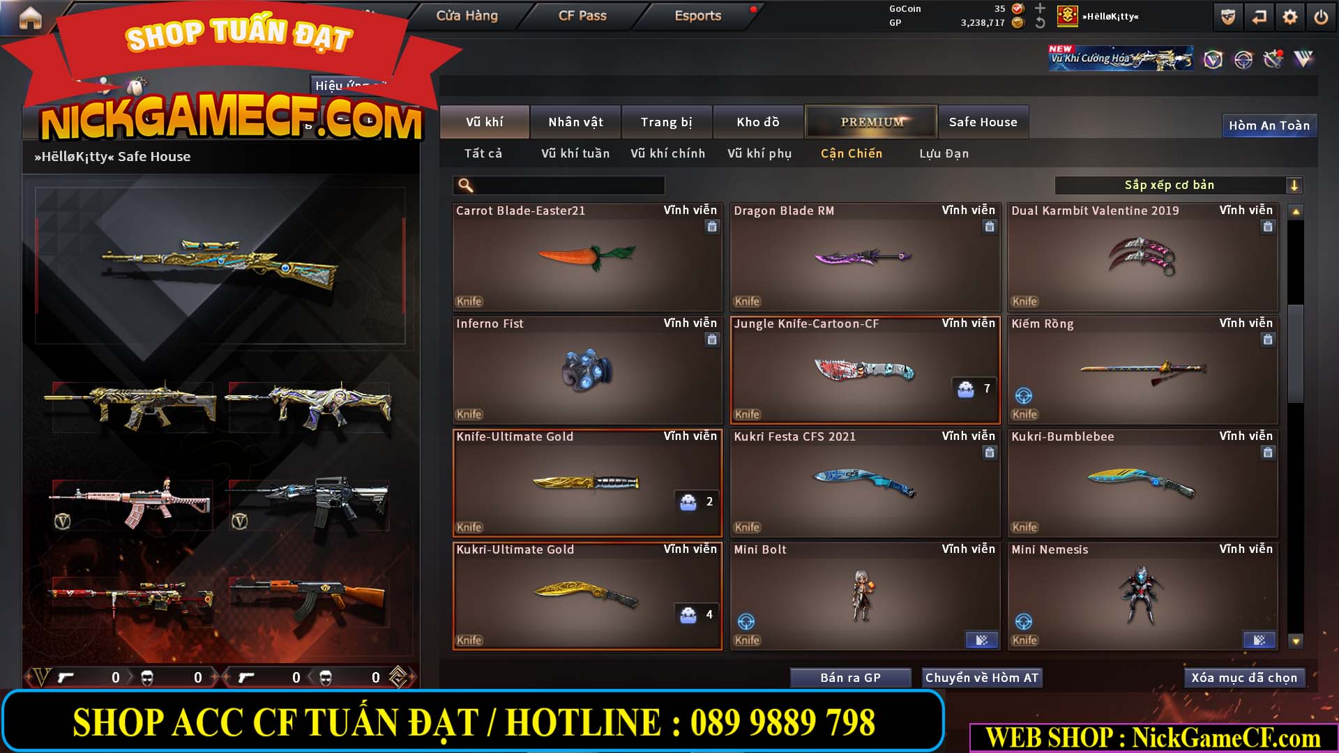 MÃ CF14864 - GIÁ : 2790K - CHIẾN C4 ĐẸP - 18 VIP - VIP5