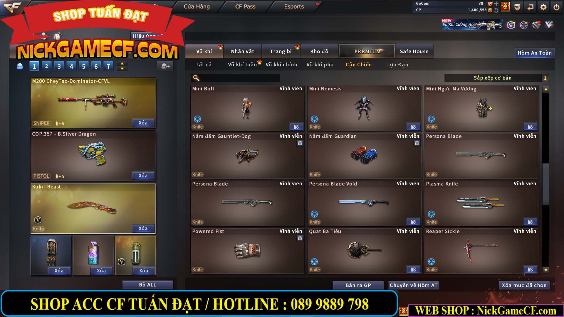 MÃ CF14864 - GIÁ : 2790K - CHIẾN C4 ĐẸP - 18 VIP - VIP5