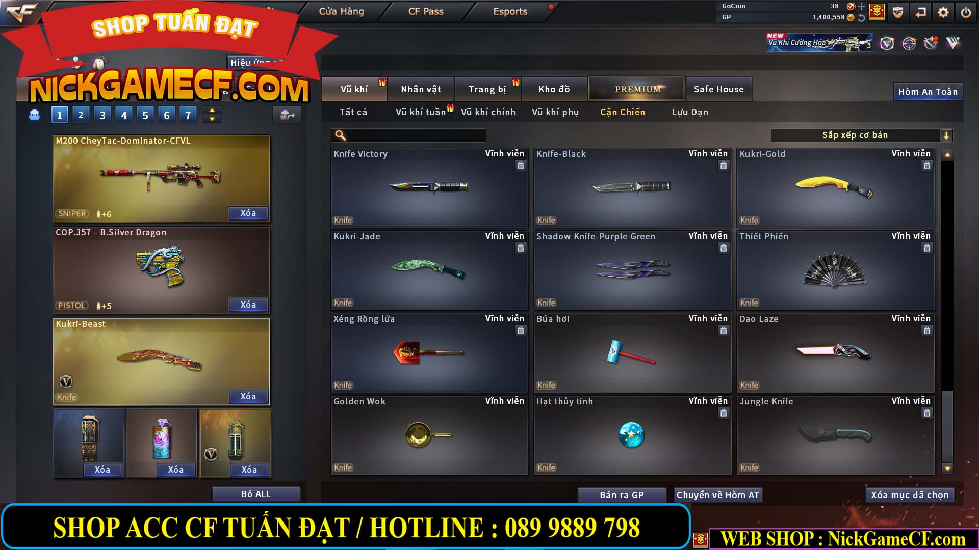 MÃ CF14864 - GIÁ : 2790K - CHIẾN C4 ĐẸP - 18 VIP - VIP5