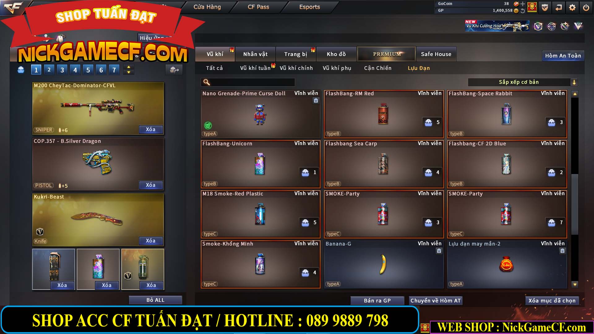 MÃ CF14864 - GIÁ : 2790K - CHIẾN C4 ĐẸP - 18 VIP - VIP5