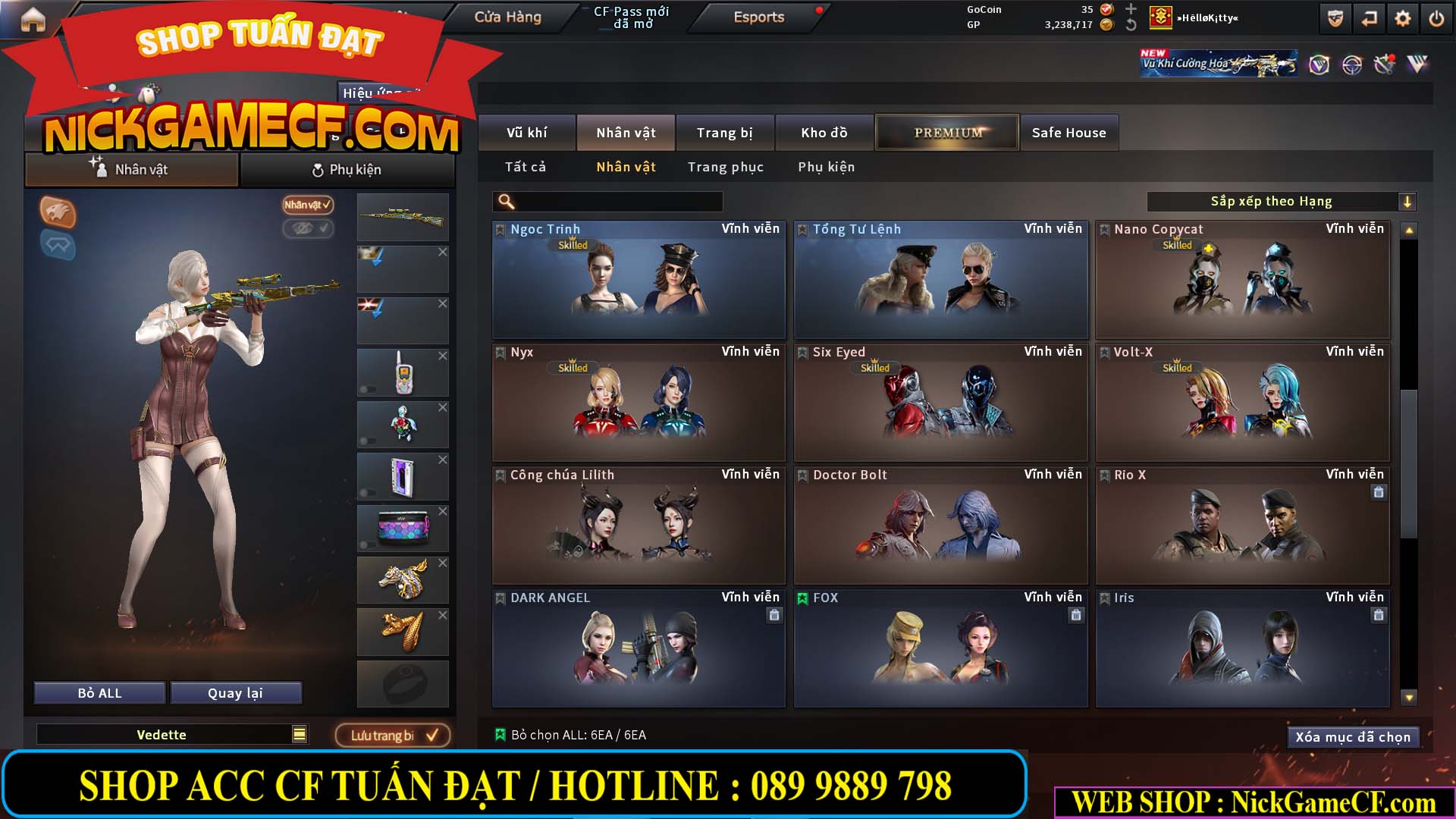 MÃ CF14864 - GIÁ : 2790K - CHIẾN C4 ĐẸP - 18 VIP - VIP5