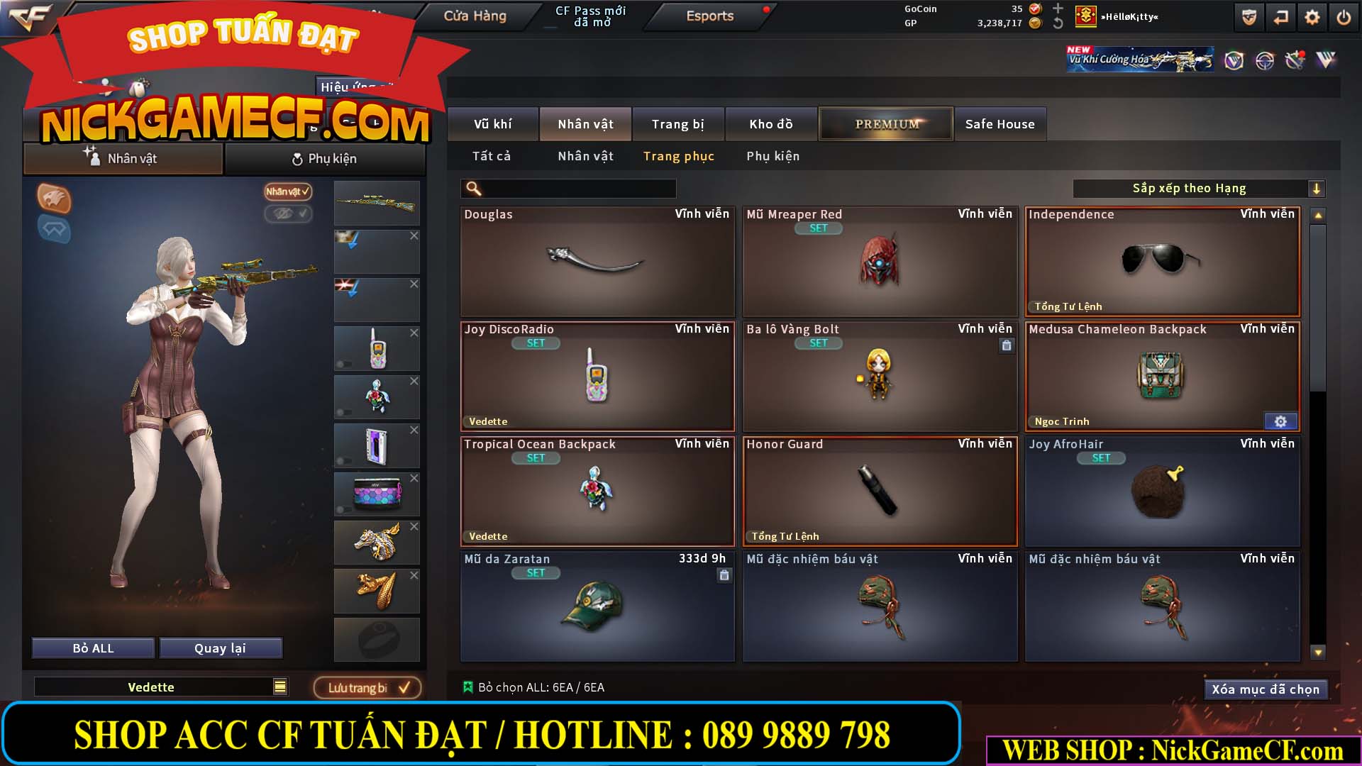 MÃ CF14864 - GIÁ : 2790K - CHIẾN C4 ĐẸP - 18 VIP - VIP5