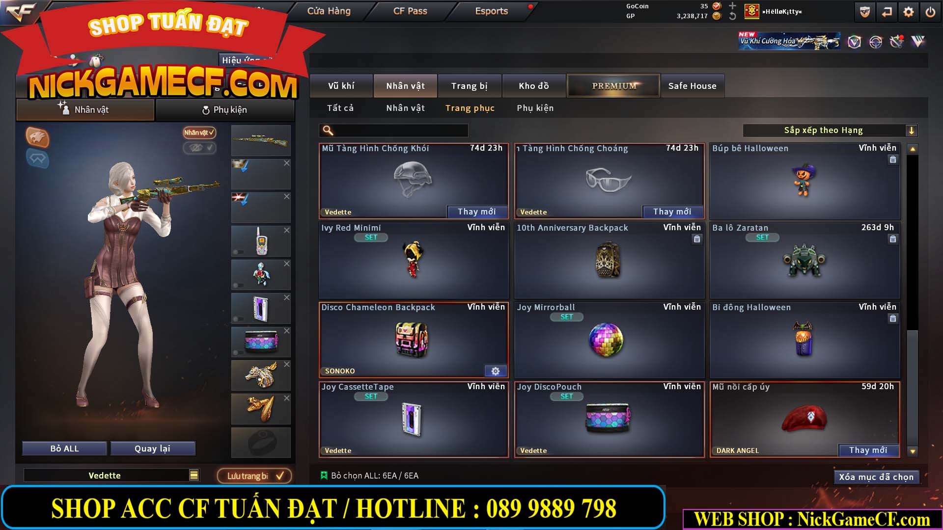 MÃ CF14864 - GIÁ : 2790K - CHIẾN C4 ĐẸP - 18 VIP - VIP5