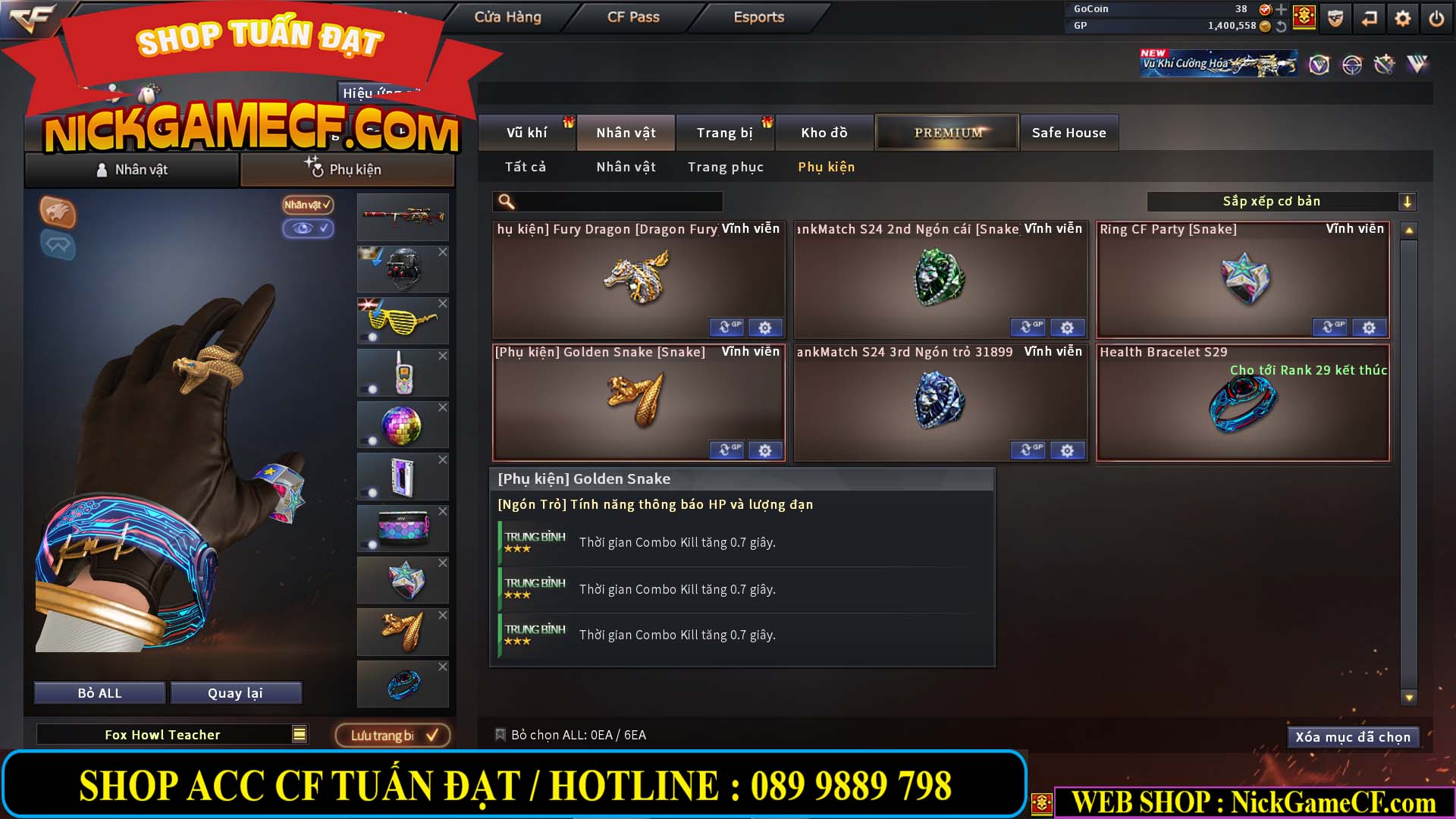 MÃ CF14864 - GIÁ : 2790K - CHIẾN C4 ĐẸP - 18 VIP - VIP5