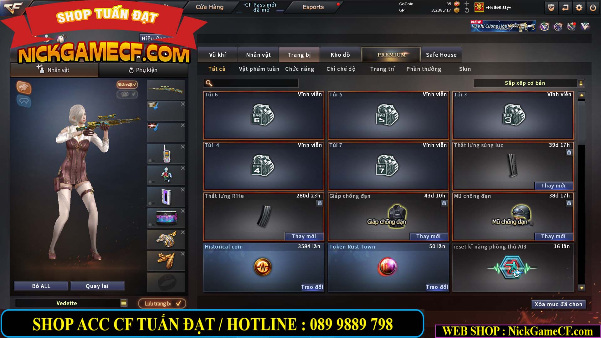 MÃ CF14864 - GIÁ : 2790K - CHIẾN C4 ĐẸP - 18 VIP - VIP5