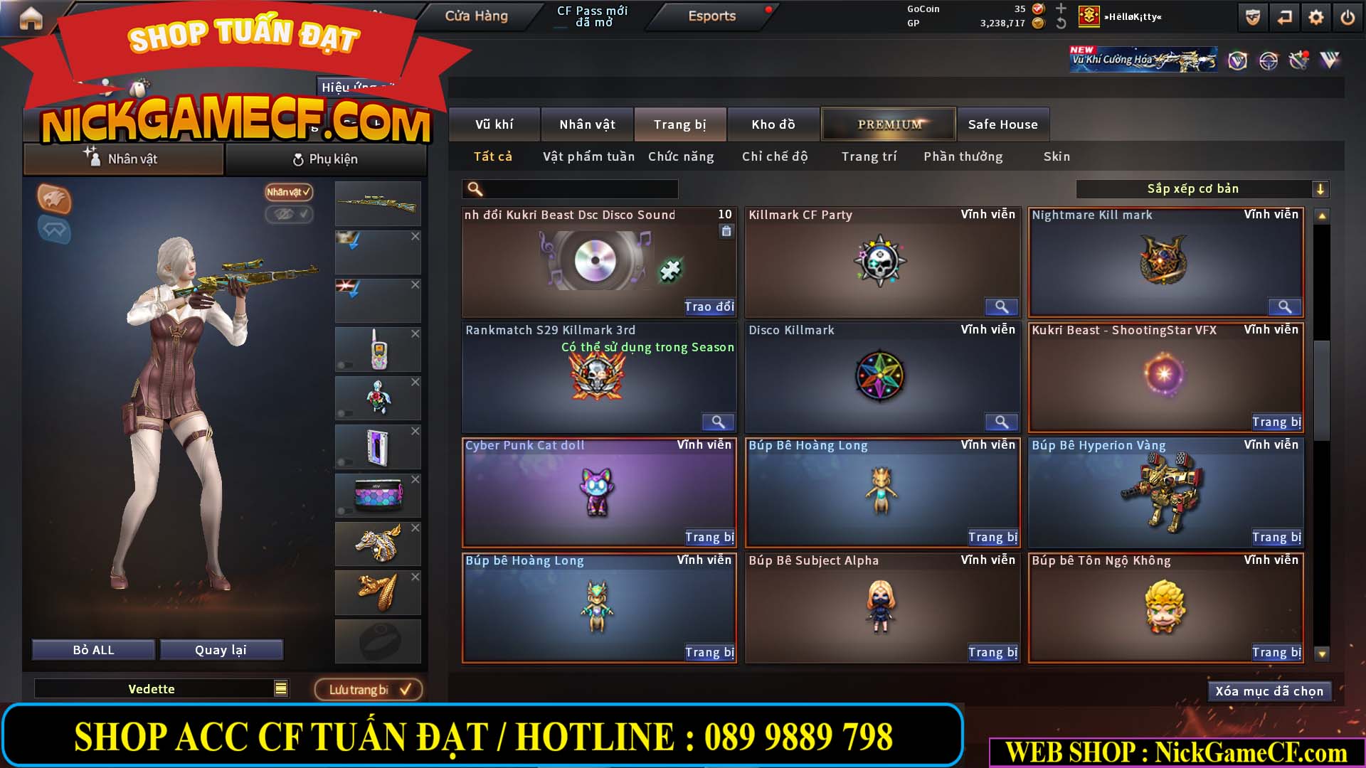 MÃ CF14864 - GIÁ : 2790K - CHIẾN C4 ĐẸP - 18 VIP - VIP5