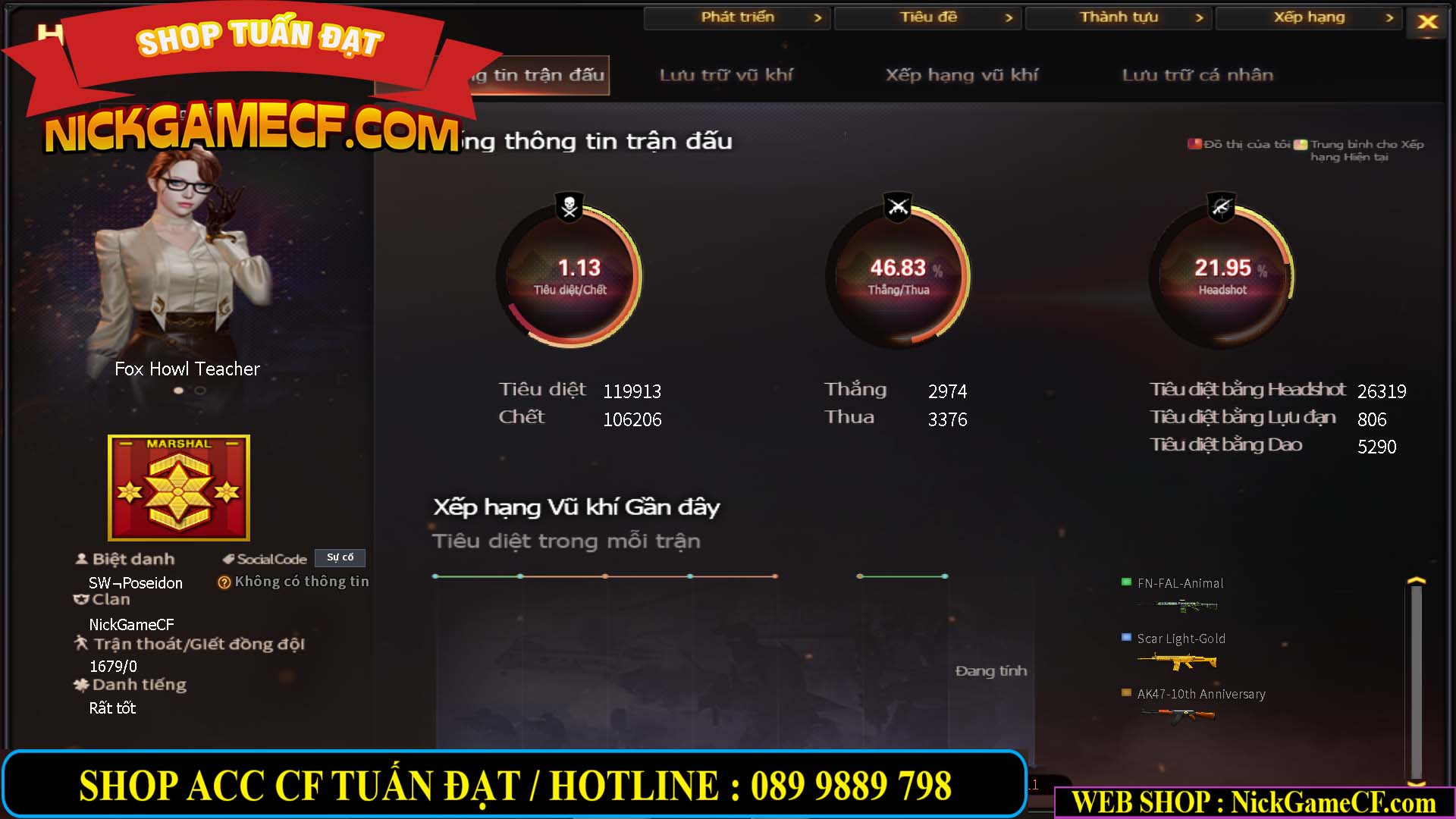 MÃ CF14864 - GIÁ : 2790K - CHIẾN C4 ĐẸP - 18 VIP - VIP5