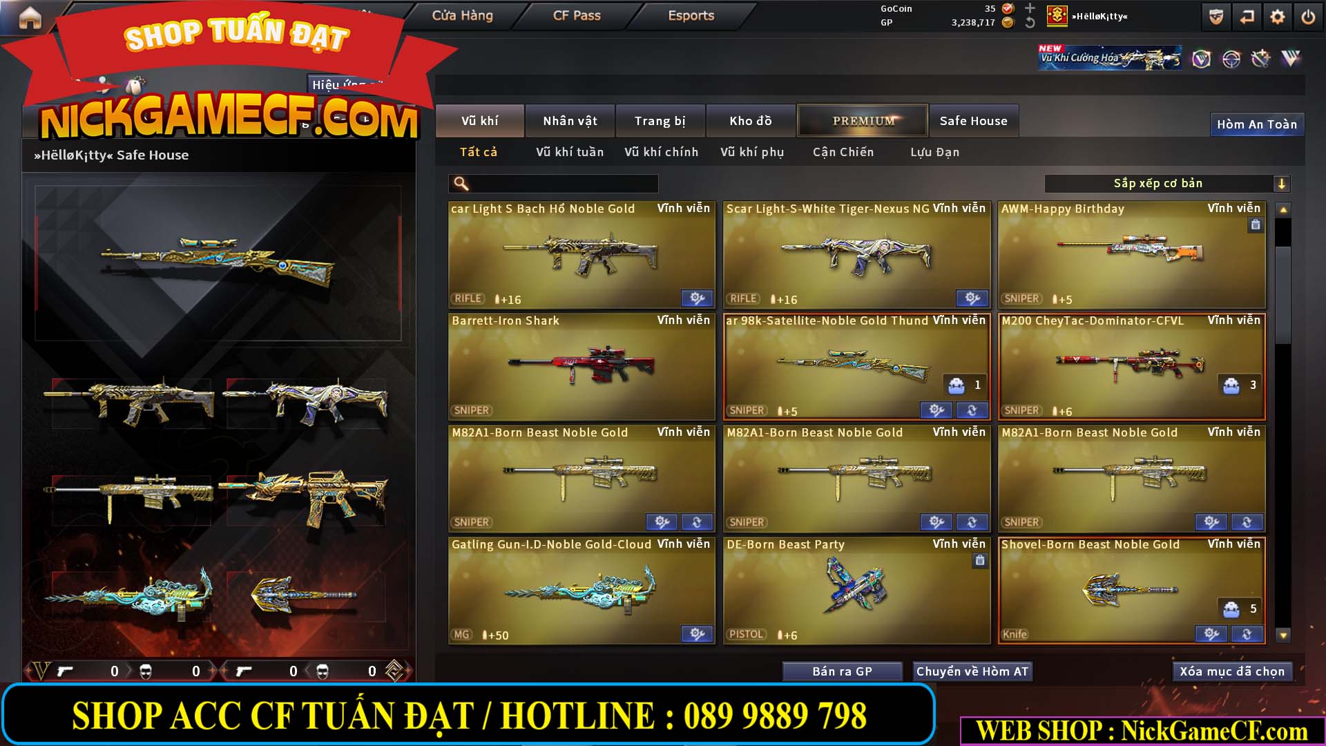 MÃ CF14864 - GIÁ : 2790K - CHIẾN C4 ĐẸP - 18 VIP - VIP5