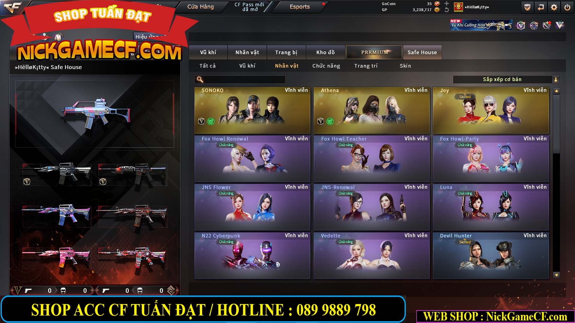 MÃ CF14864 - GIÁ : 2790K - CHIẾN C4 ĐẸP - 18 VIP - VIP5