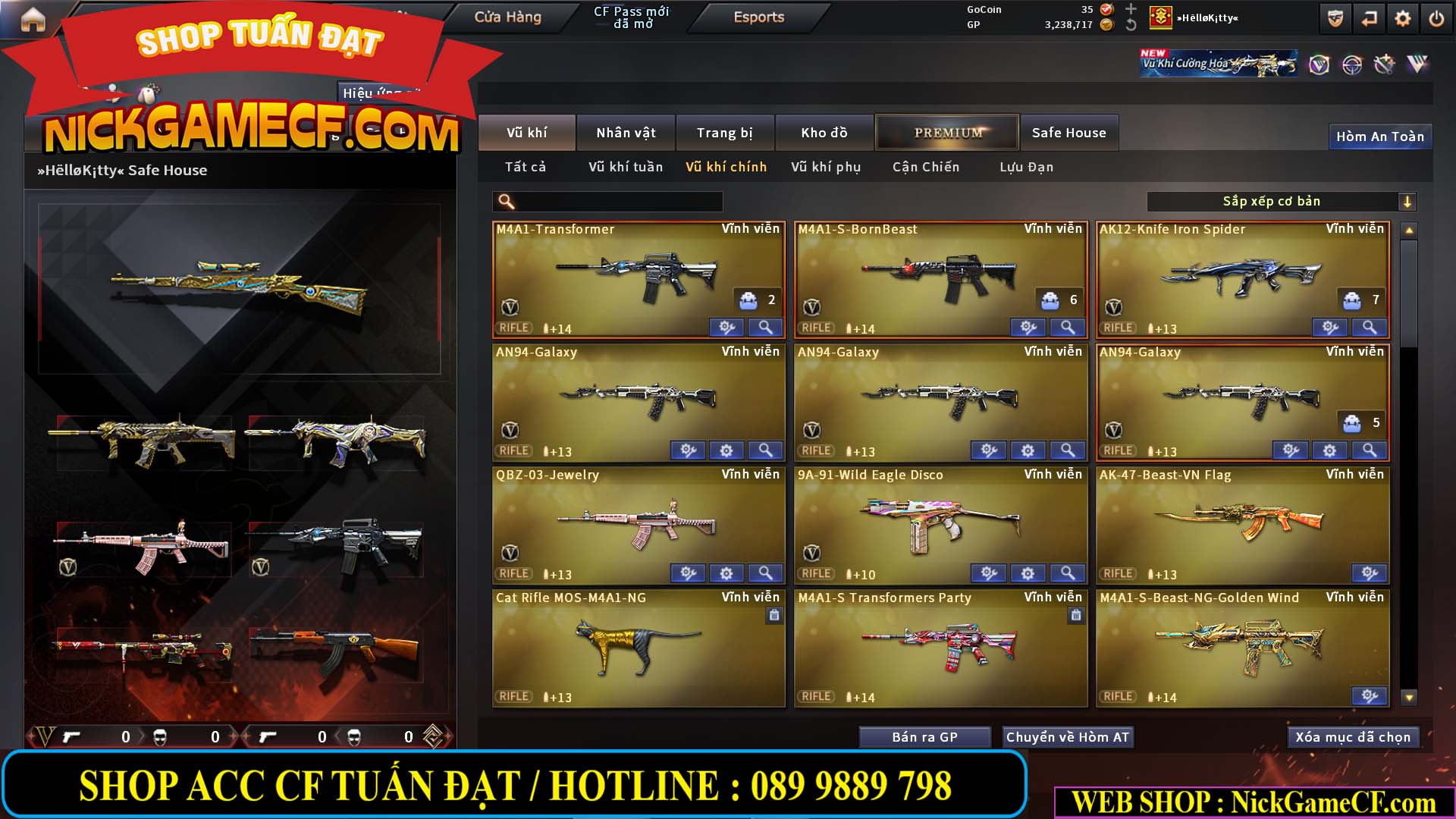 MÃ CF14864 - GIÁ : 2790K - CHIẾN C4 ĐẸP - 18 VIP - VIP5