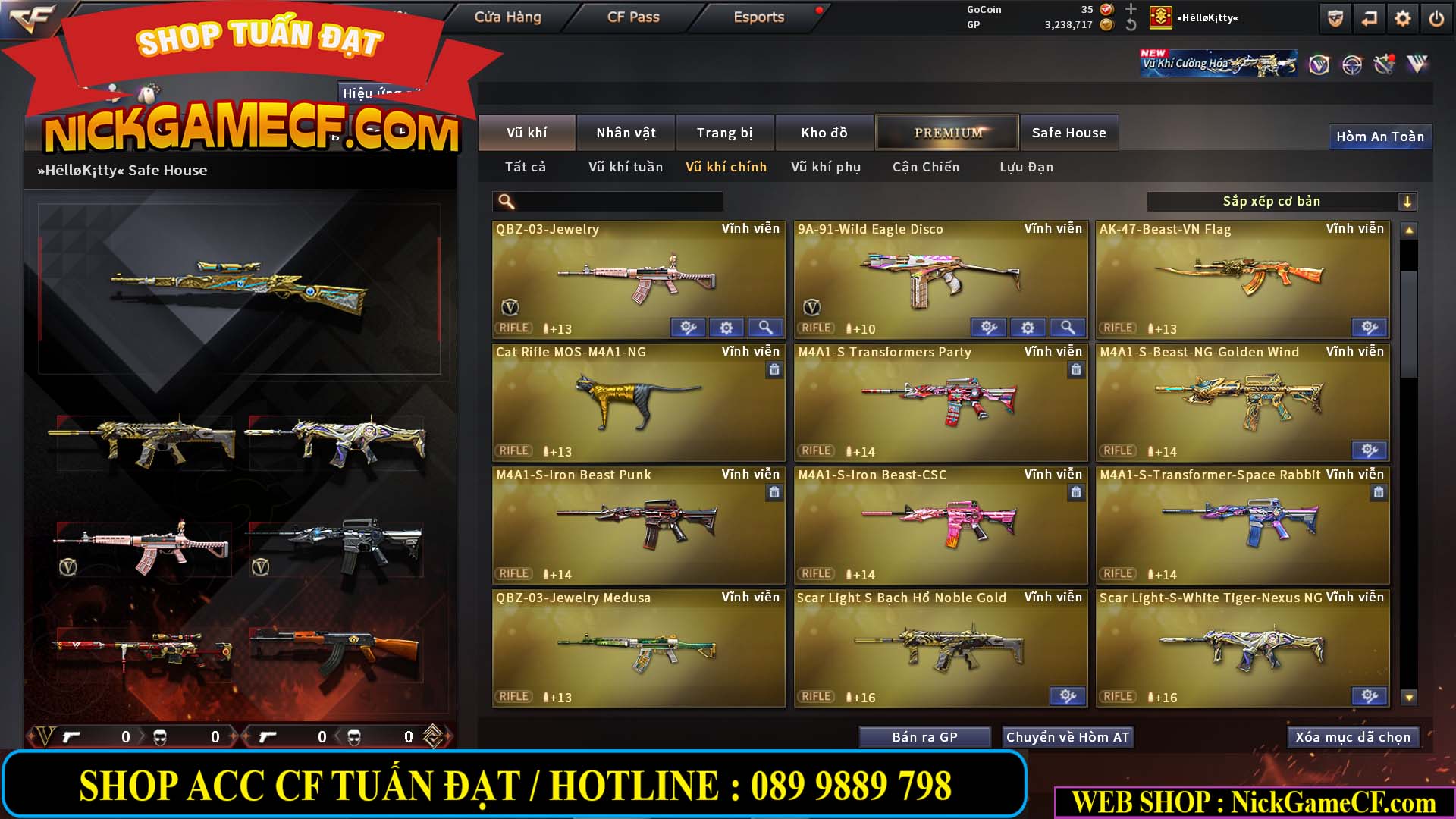 MÃ CF14864 - GIÁ : 2790K - CHIẾN C4 ĐẸP - 18 VIP - VIP5