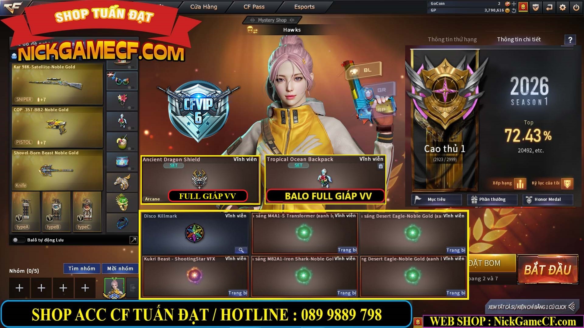 MÃ CF14891 - GIÁ : 4850K - CHIẾN C4 CHUẨN ĐẸP - 37 VIP - VIP6