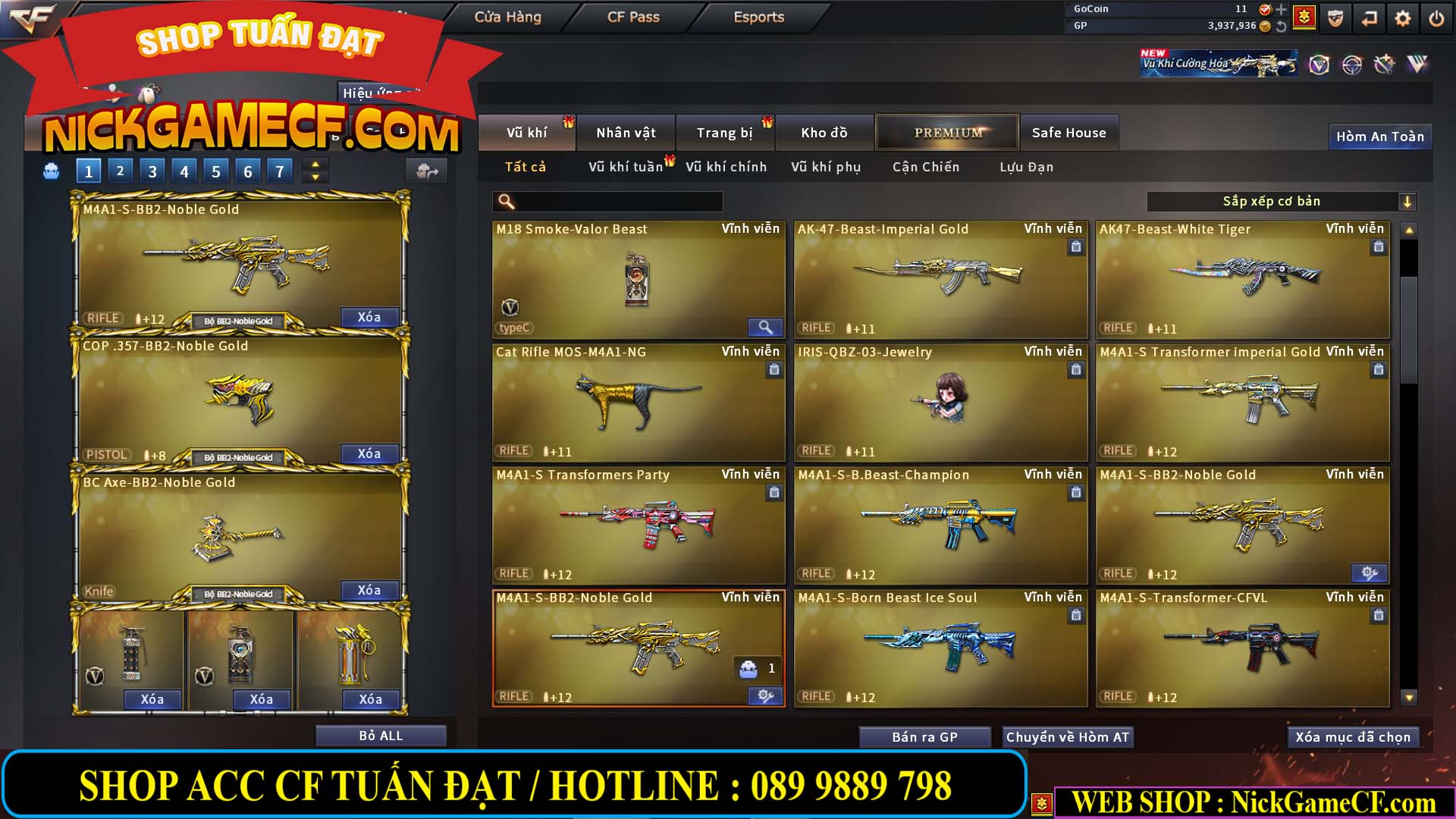 MÃ CF14891 - GIÁ : 4850K - CHIẾN C4 CHUẨN ĐẸP - 37 VIP - VIP6