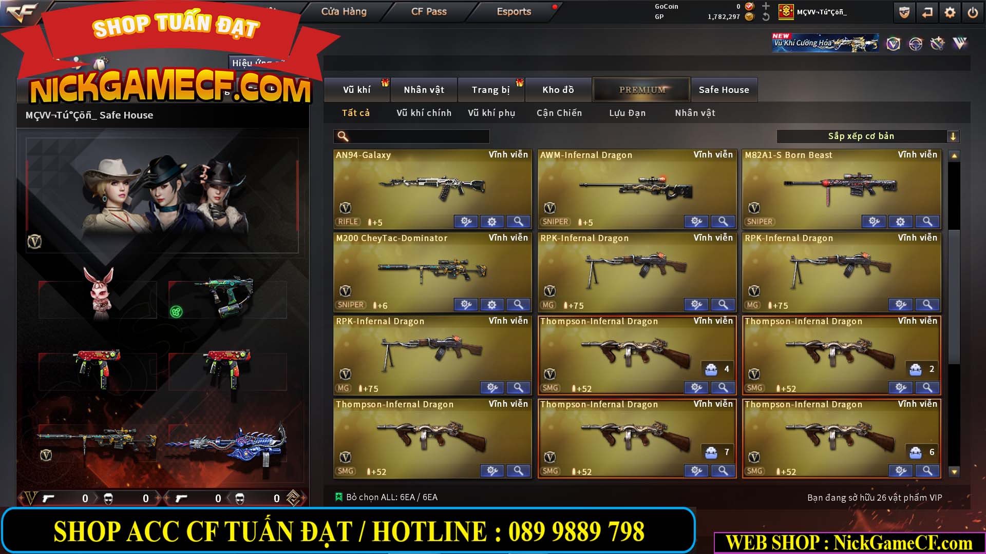 MÃ CF14916 - GIÁ : 5M2 - CHIẾN ZOM XINH, C4 NHẸ - 26 VIP - VIP4