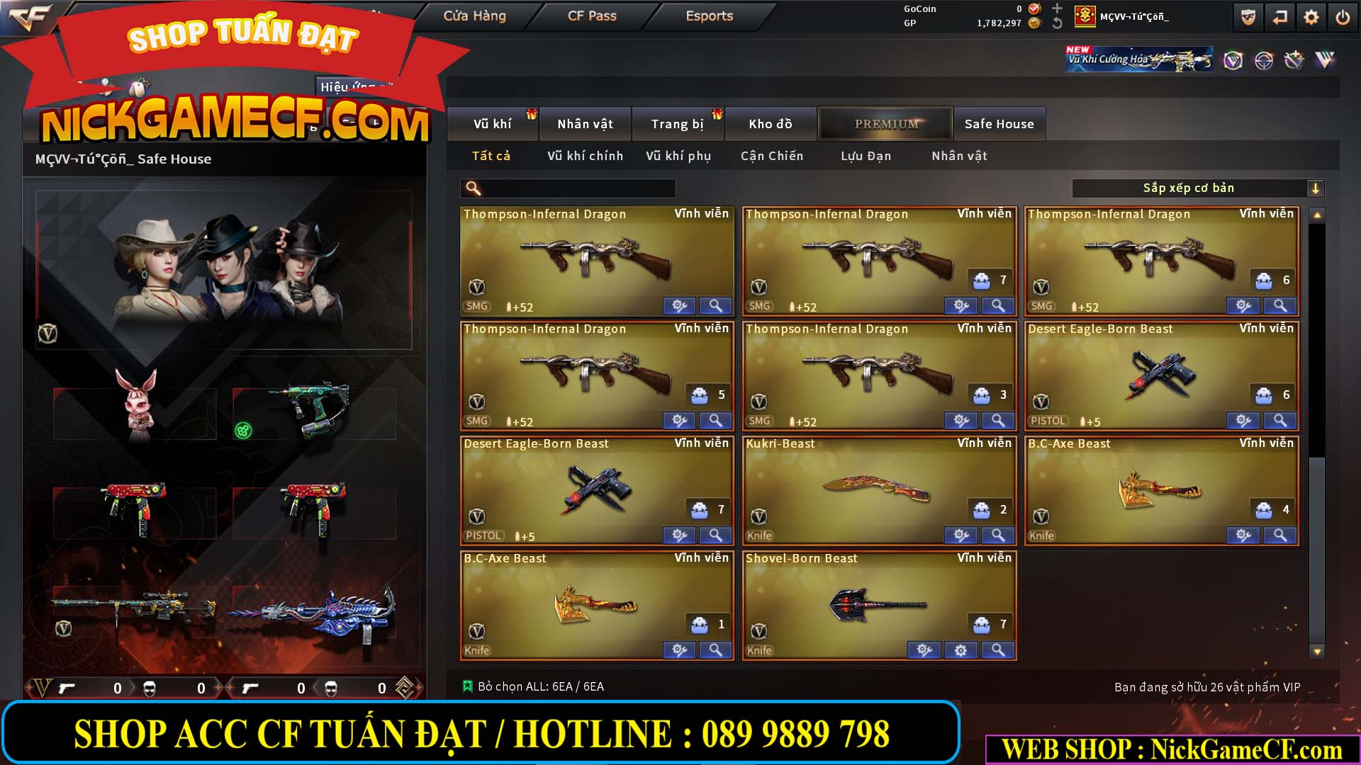 MÃ CF14916 - GIÁ : 5M2 - CHIẾN ZOM XINH, C4 NHẸ - 26 VIP - VIP4