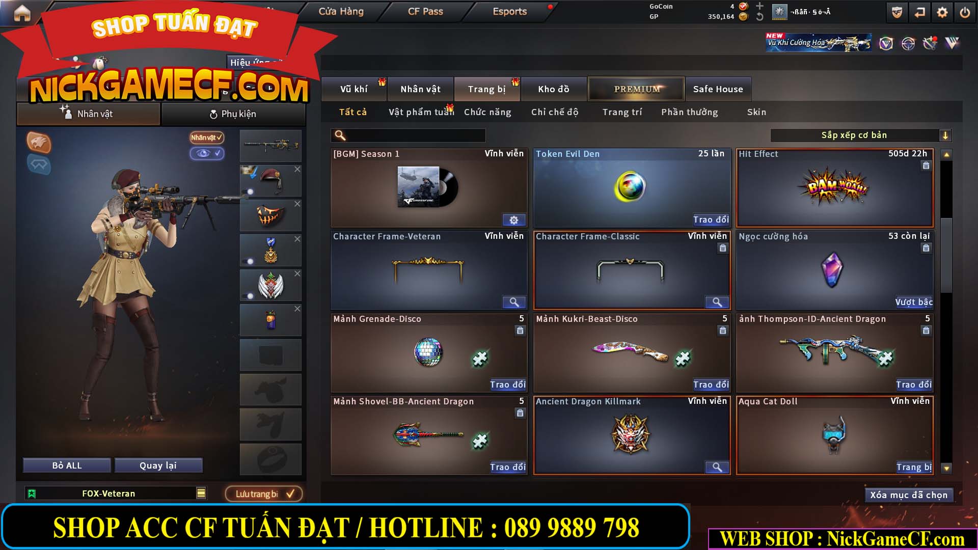 MÃ CF14921 - GIÁ : 1350K - CHIẾN C4 SIÊU XINH - M200 + BALISONG