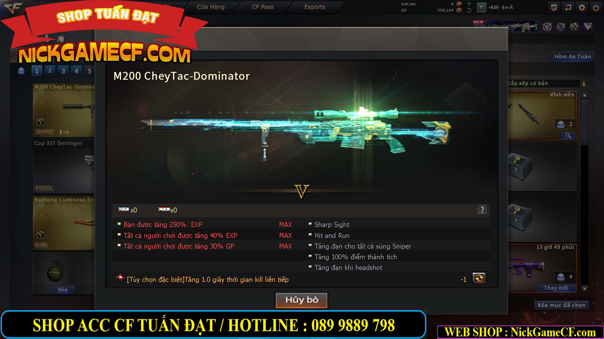 MÃ CF14921 - GIÁ : 1350K - CHIẾN C4 SIÊU XINH - M200 + BALISONG