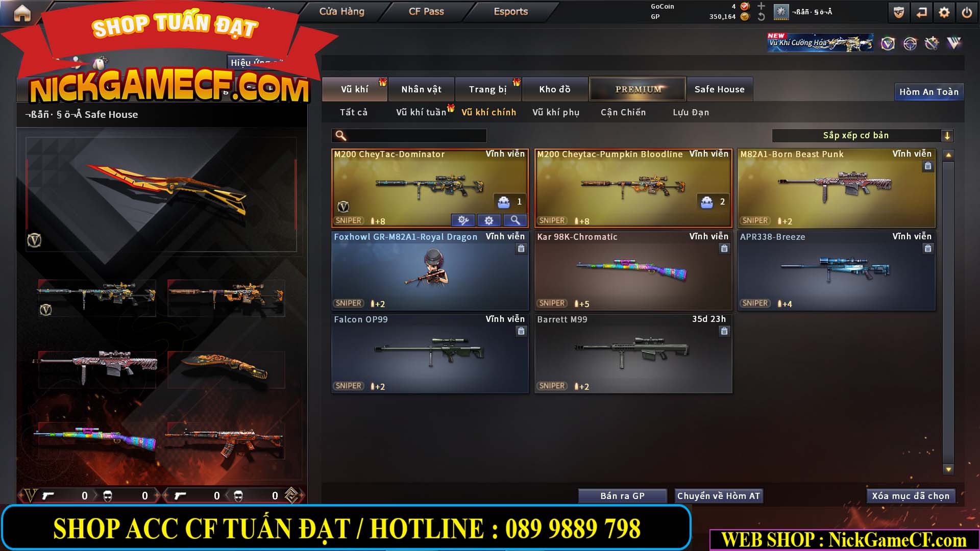 MÃ CF14921 - GIÁ : 1350K - CHIẾN C4 SIÊU XINH - M200 + BALISONG