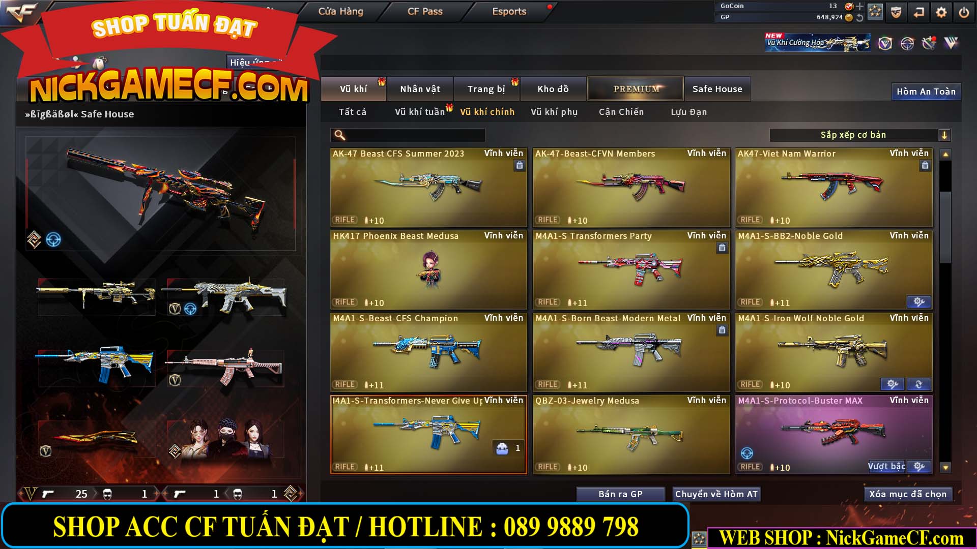 MÃ CF14933 - GIÁ : 5M2 - CHIẾN C4 XỊN XÒ - 27 VIP - VIP6