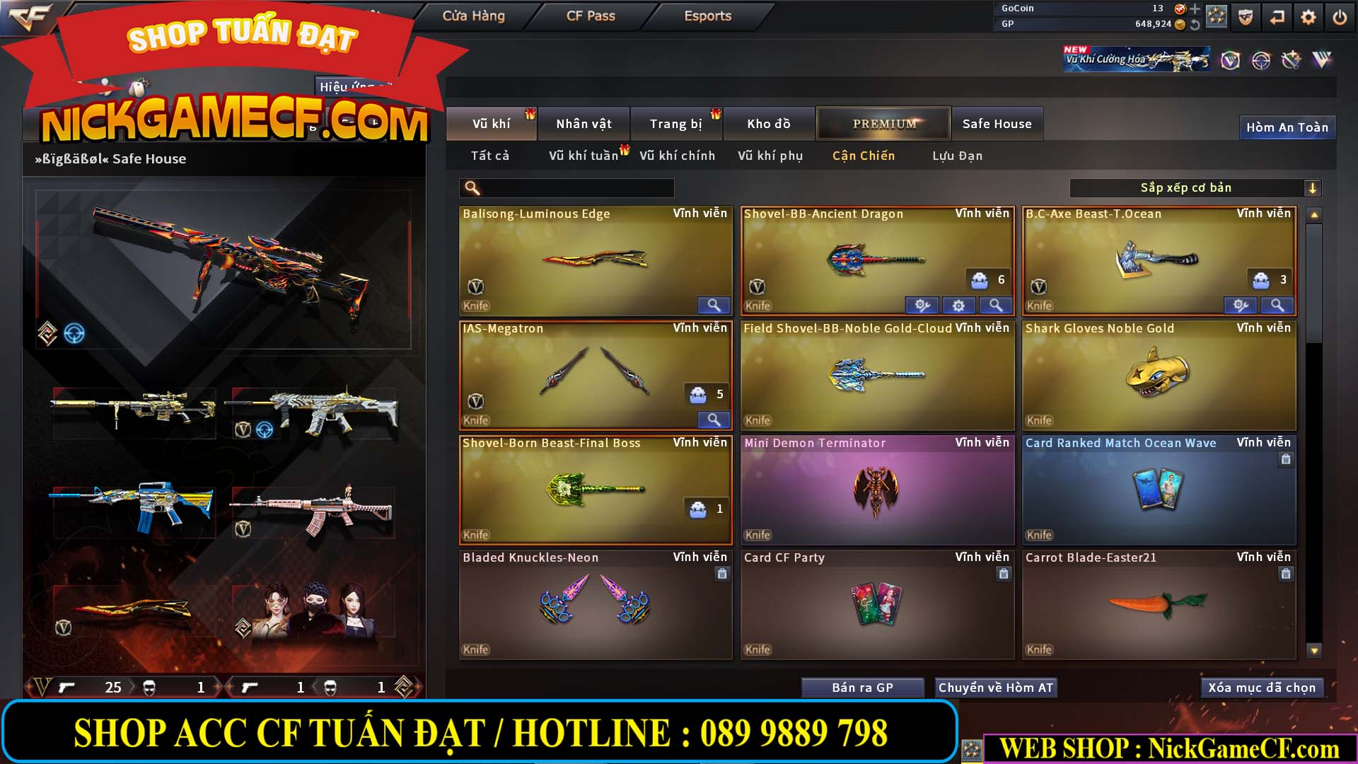 MÃ CF14933 - GIÁ : 5M2 - CHIẾN C4 XỊN XÒ - 27 VIP - VIP6