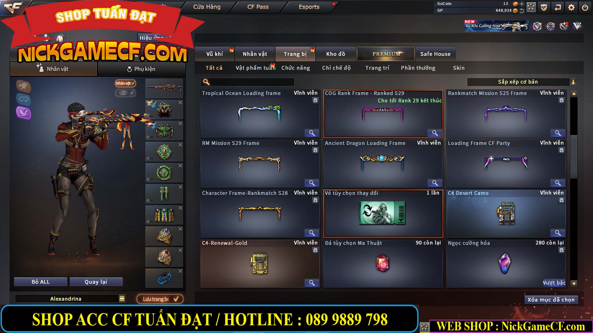 MÃ CF14933 - GIÁ : 5M2 - CHIẾN C4 XỊN XÒ - 27 VIP - VIP6