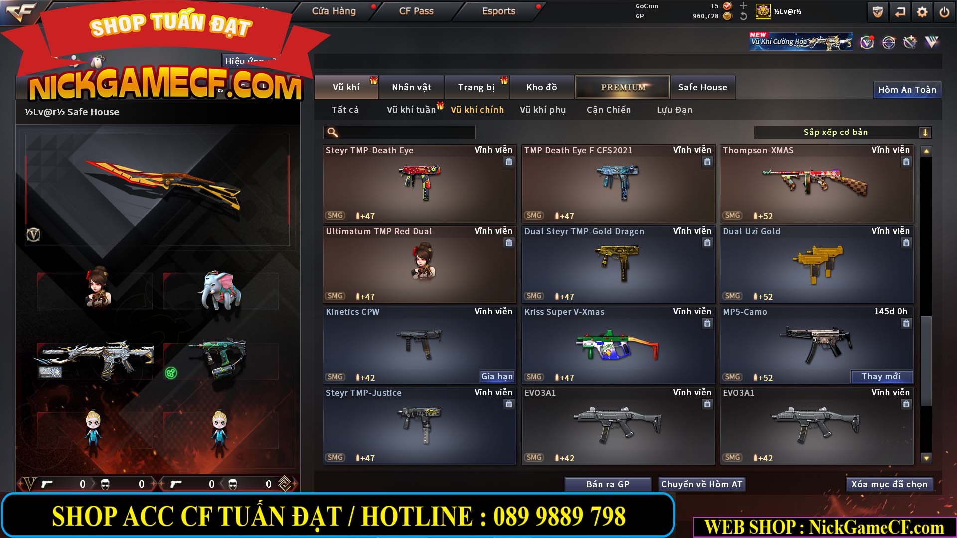 MÃ CF14940 - GIÁ : 8888K - CHIẾN FULL ZOM XINH - VIP6