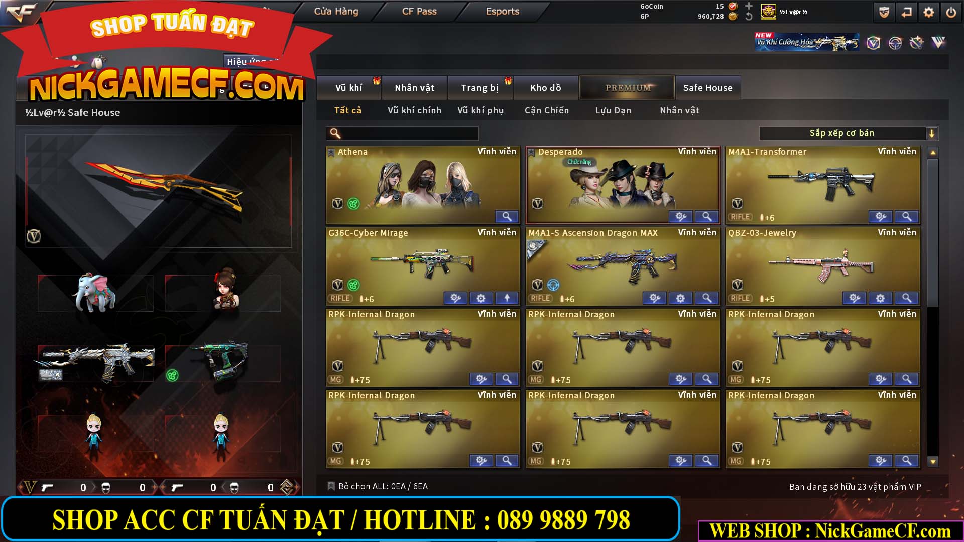 MÃ CF14940 - GIÁ : 8888K - CHIẾN FULL ZOM XINH - VIP6