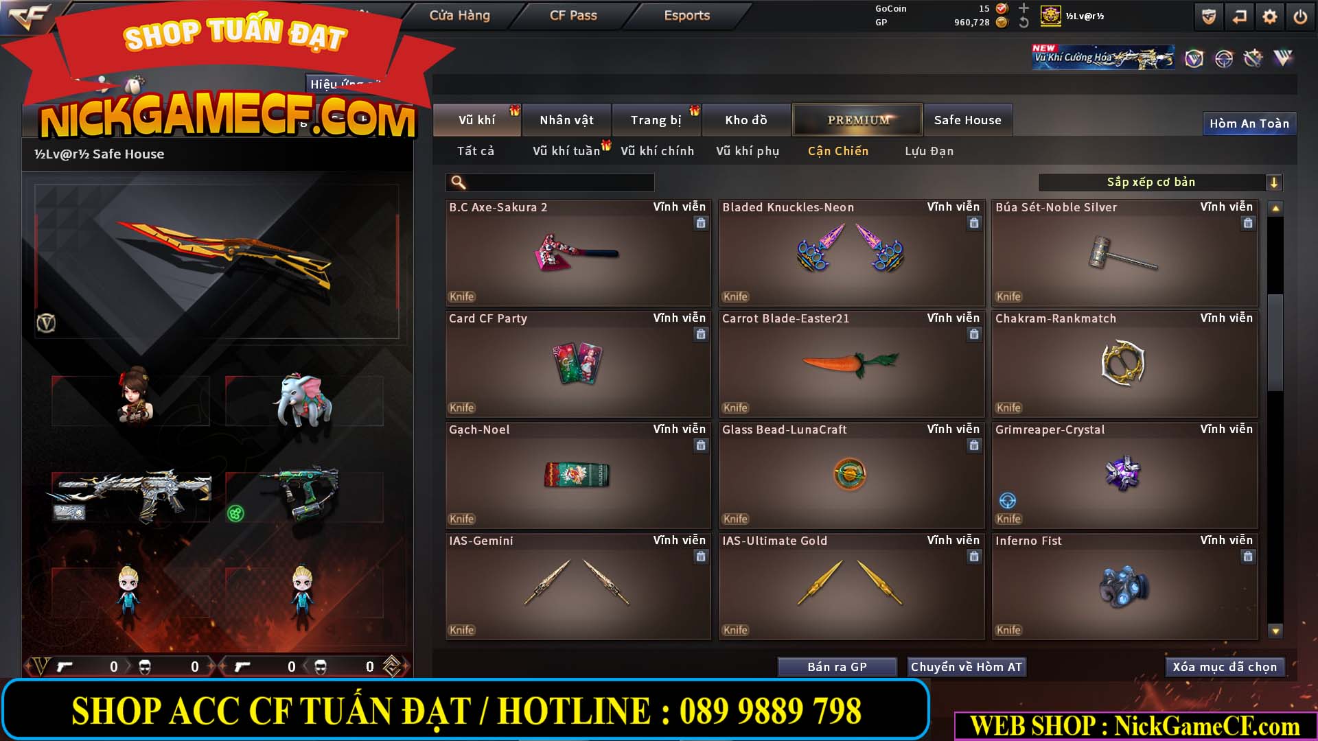 MÃ CF14940 - GIÁ : 8888K - CHIẾN FULL ZOM XINH - VIP6