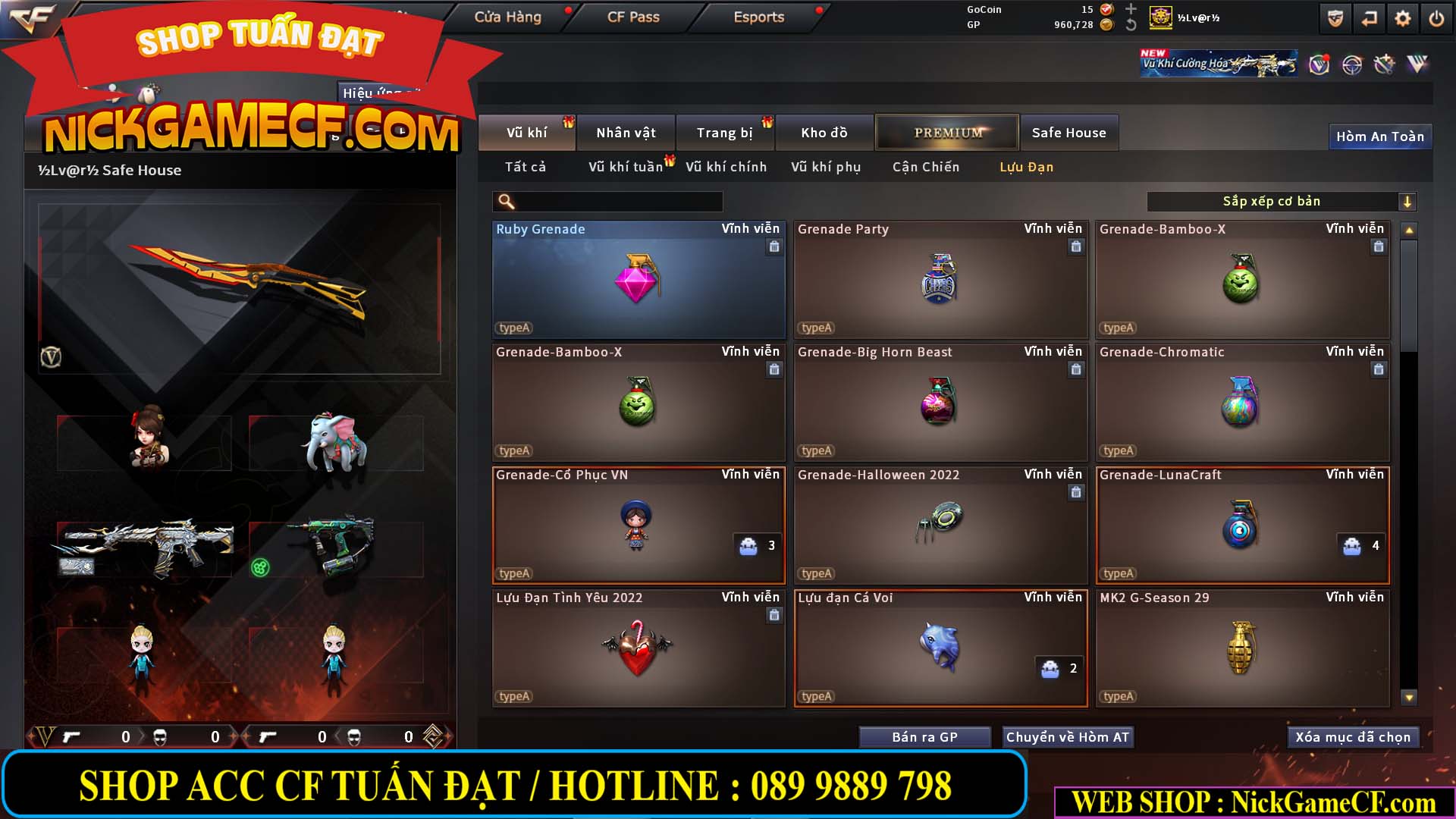 MÃ CF14940 - GIÁ : 8888K - CHIẾN FULL ZOM XINH - VIP6