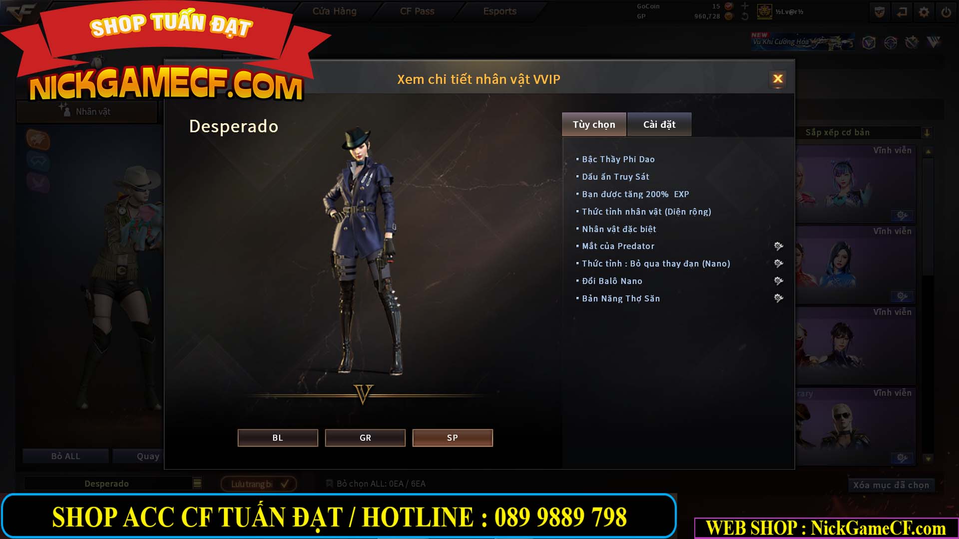 MÃ CF14940 - GIÁ : 8888K - CHIẾN FULL ZOM XINH - VIP6